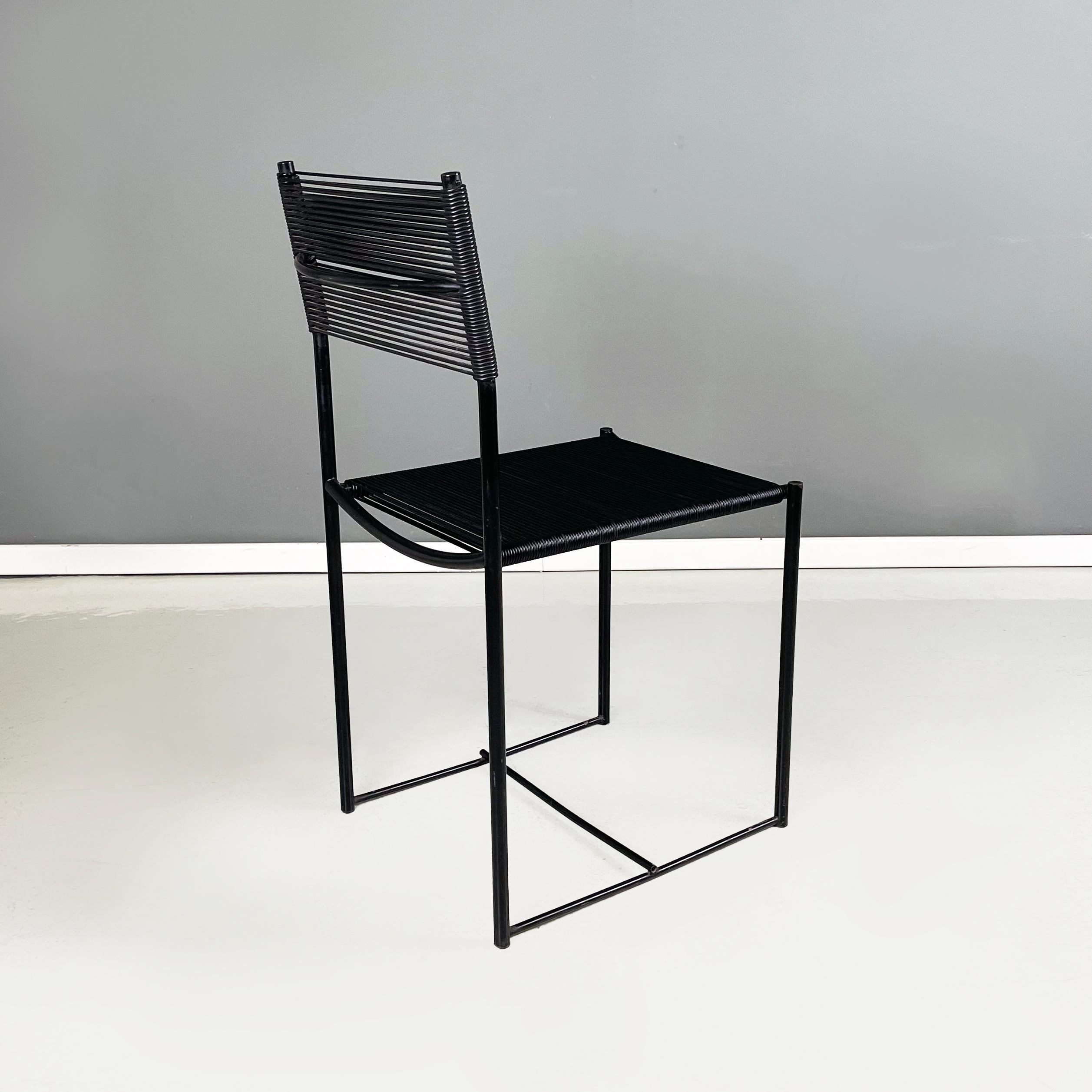 Italian modern black Chair Spaghetti by Giandomenico Belotti for Alias, 1980s In Good Condition For Sale In MIlano, IT