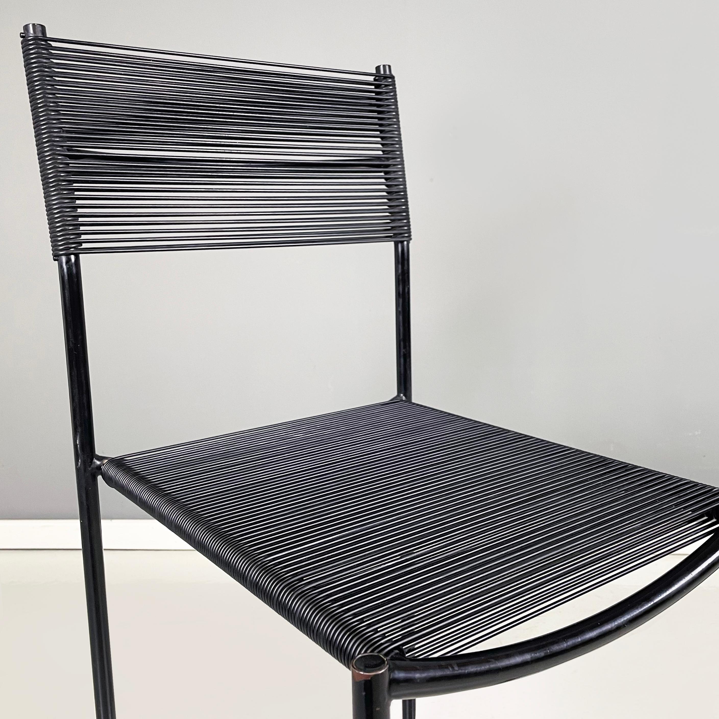 Metal Italian modern black Chair Spaghetti by Giandomenico Belotti for Alias, 1980s For Sale