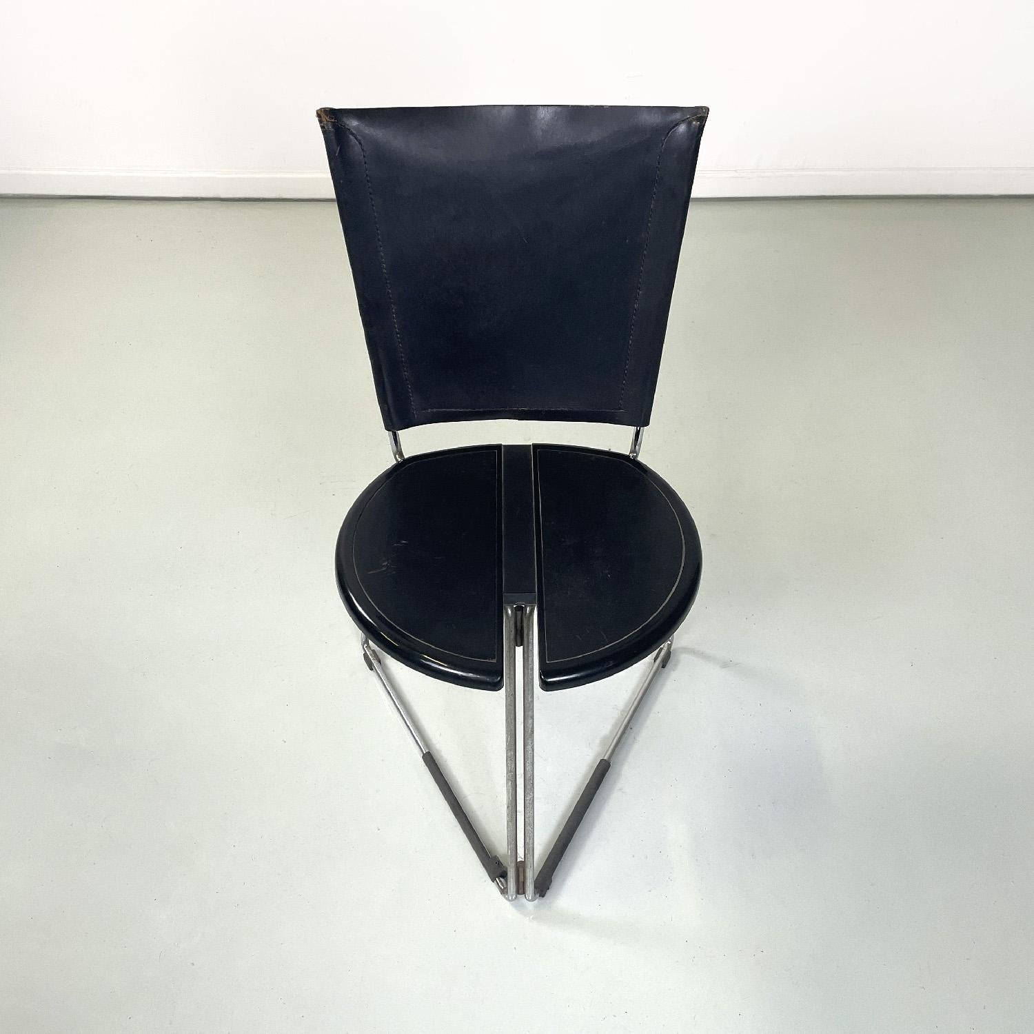 Italienischer moderner schwarzer Stuhl Terna von Gaspare Cairoli für Seccose, 1980er (Late 20th Century) im Angebot