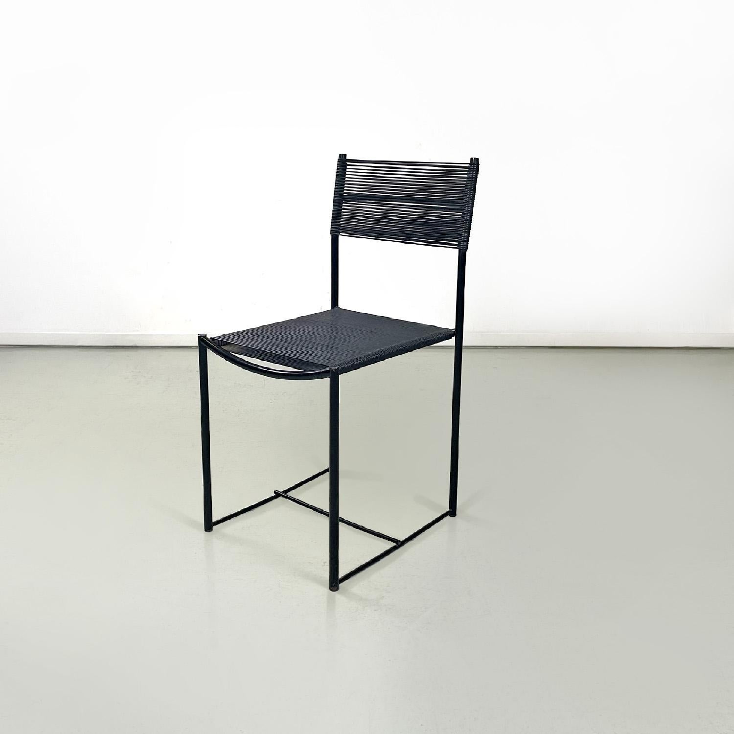 Modern Italian modern black chairs Spaghetti by Giandomenico Belotti for Alias, 1980s For Sale