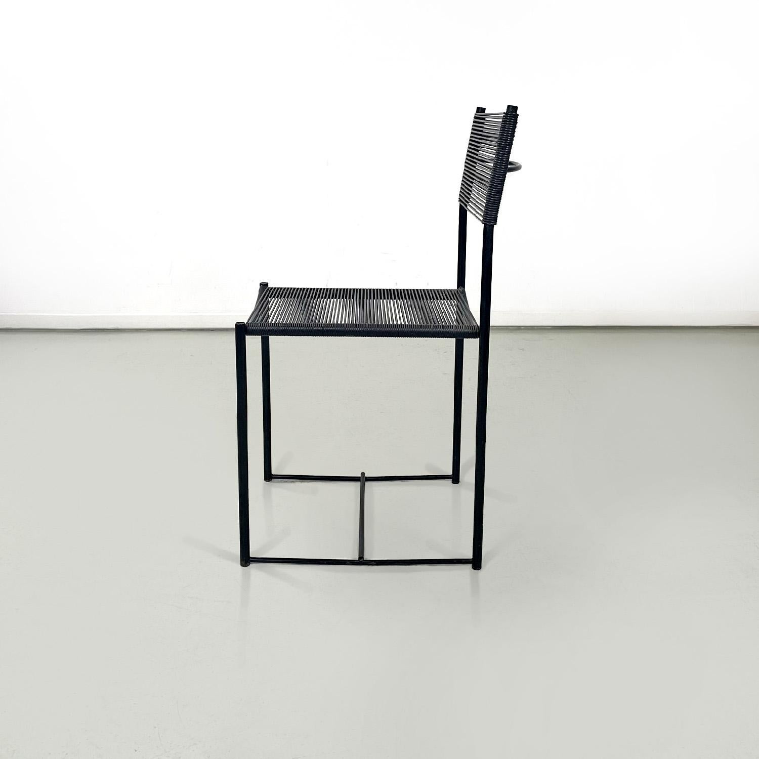 Italian modern black chairs Spaghetti by Giandomenico Belotti for Alias, 1980s In Good Condition For Sale In MIlano, IT