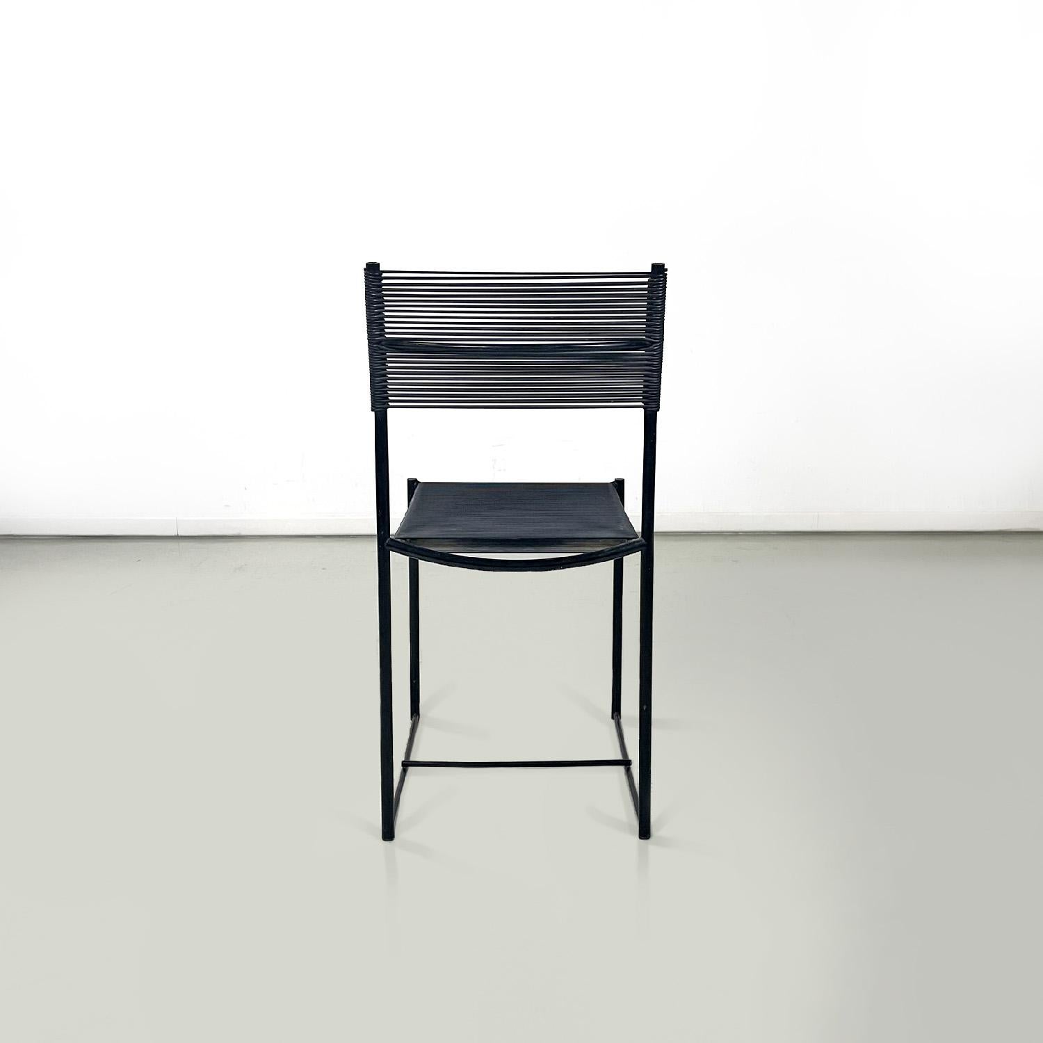 Late 20th Century Italian modern black chairs Spaghetti by Giandomenico Belotti for Alias, 1980s For Sale