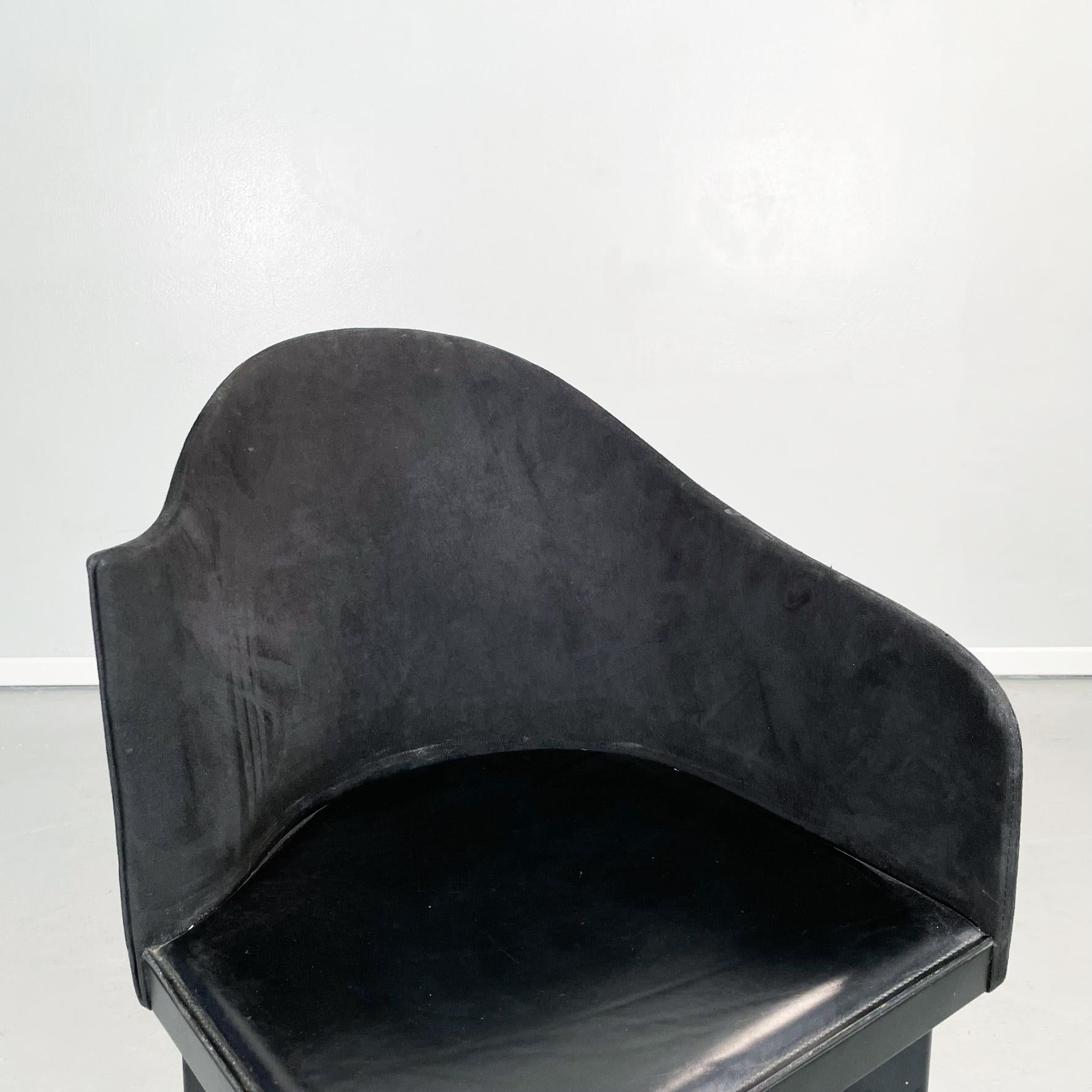 Italian Modern Black Chairs Toscana by Sartogo and Grenon for Saporiti, 1980s For Sale 2