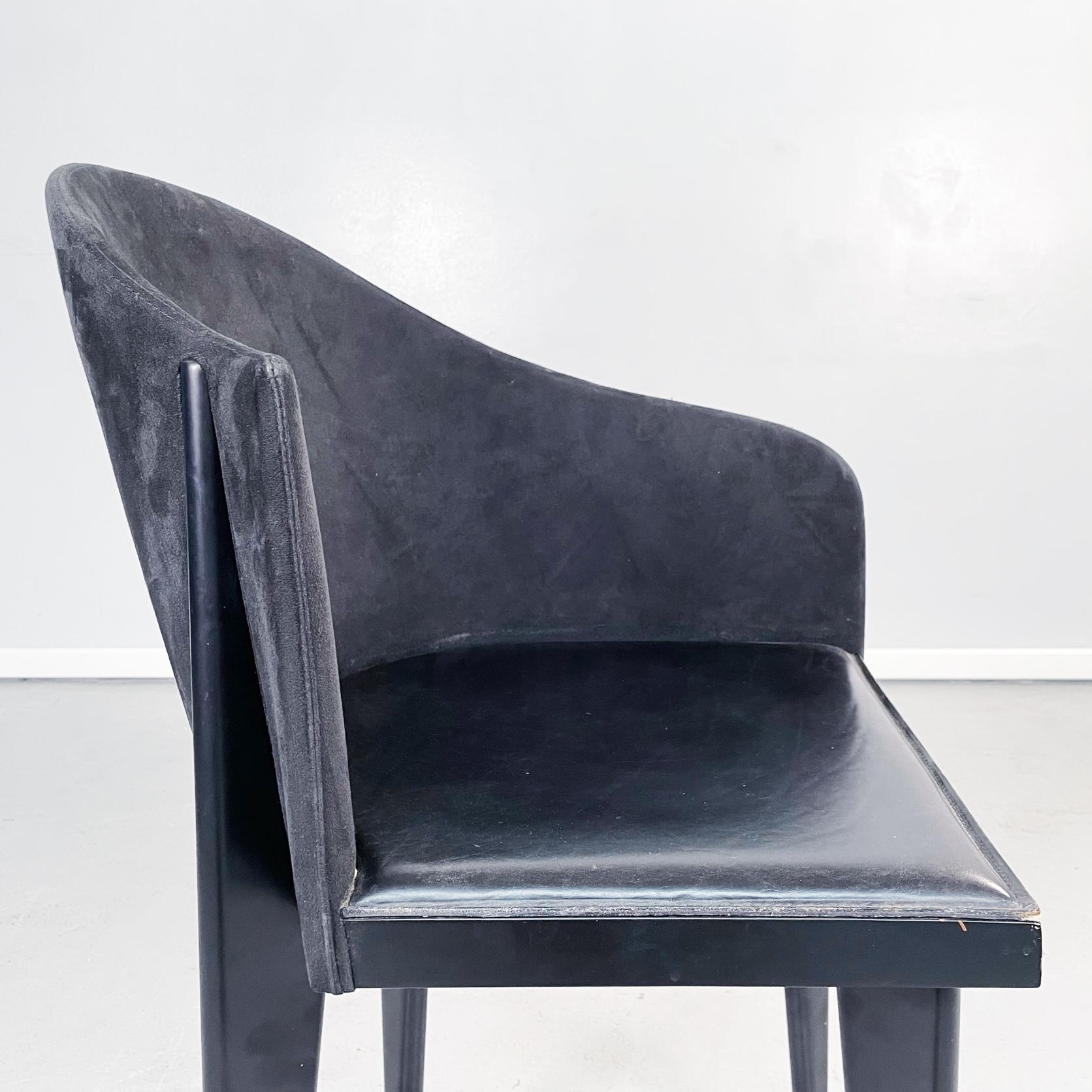 Italian Modern Black Chairs Toscana by Sartogo and Grenon for Saporiti, 1980s For Sale 3