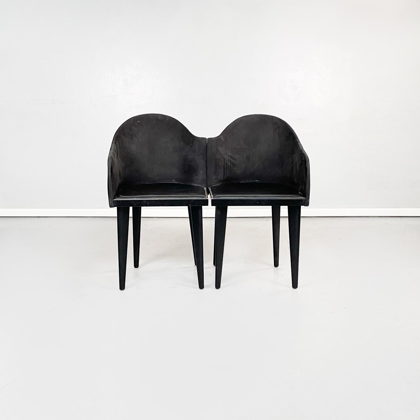 Moderne italienische schwarze Stühle Toscana von Sartogo und Grenon für Saporiti, 1980er Jahre (Italienisch) im Angebot
