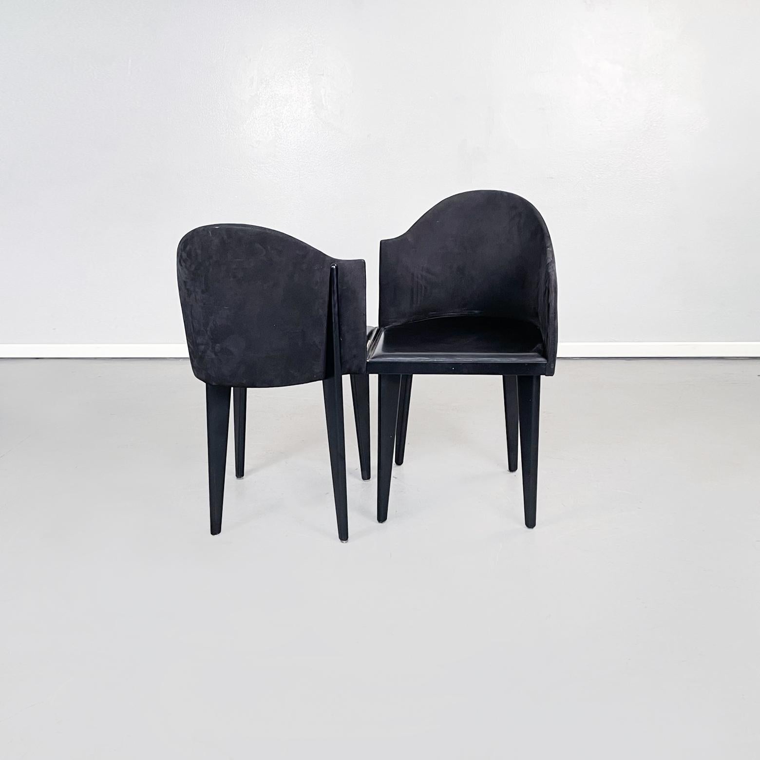 Chaises noires modernes italiennes Toscana de Sartogo et Grenon pour Saporiti, années 1980 Bon état - En vente à MIlano, IT