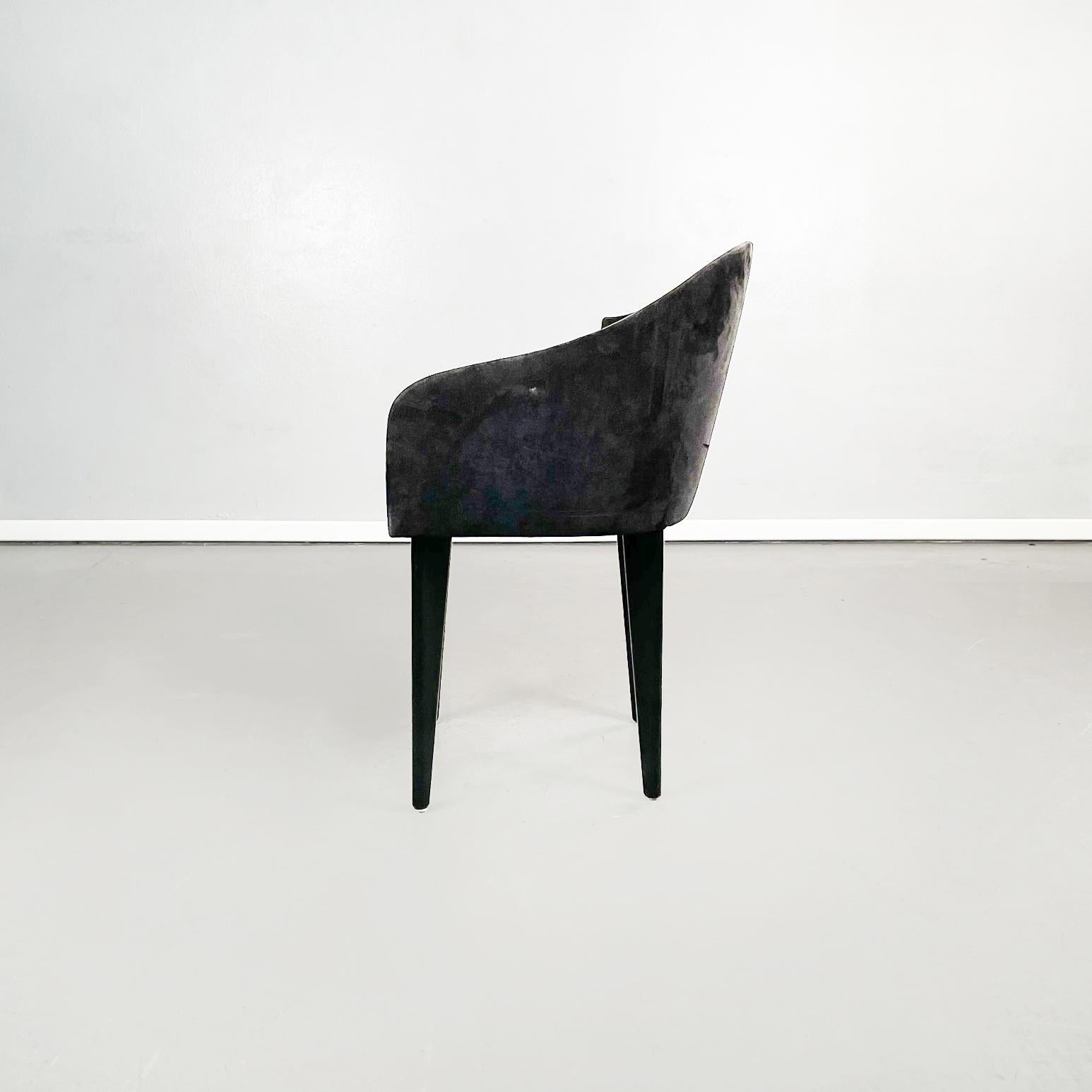 Italian Modern Black Chairs Toscana by Sartogo and Grenon for Saporiti, 1980s In Good Condition For Sale In MIlano, IT