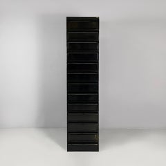 Italian modern black chest of drawers 4602 by Simon Fussell for Kartell, 1970s