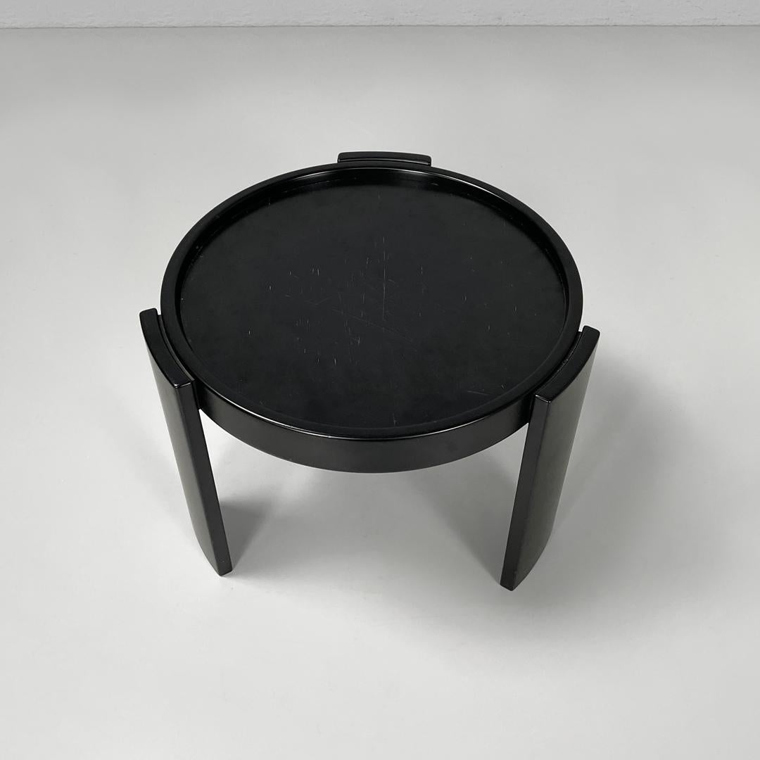 Modern Italian modern black coffee table 780/783 Gianfranco Frattini for Cassina, 1970s