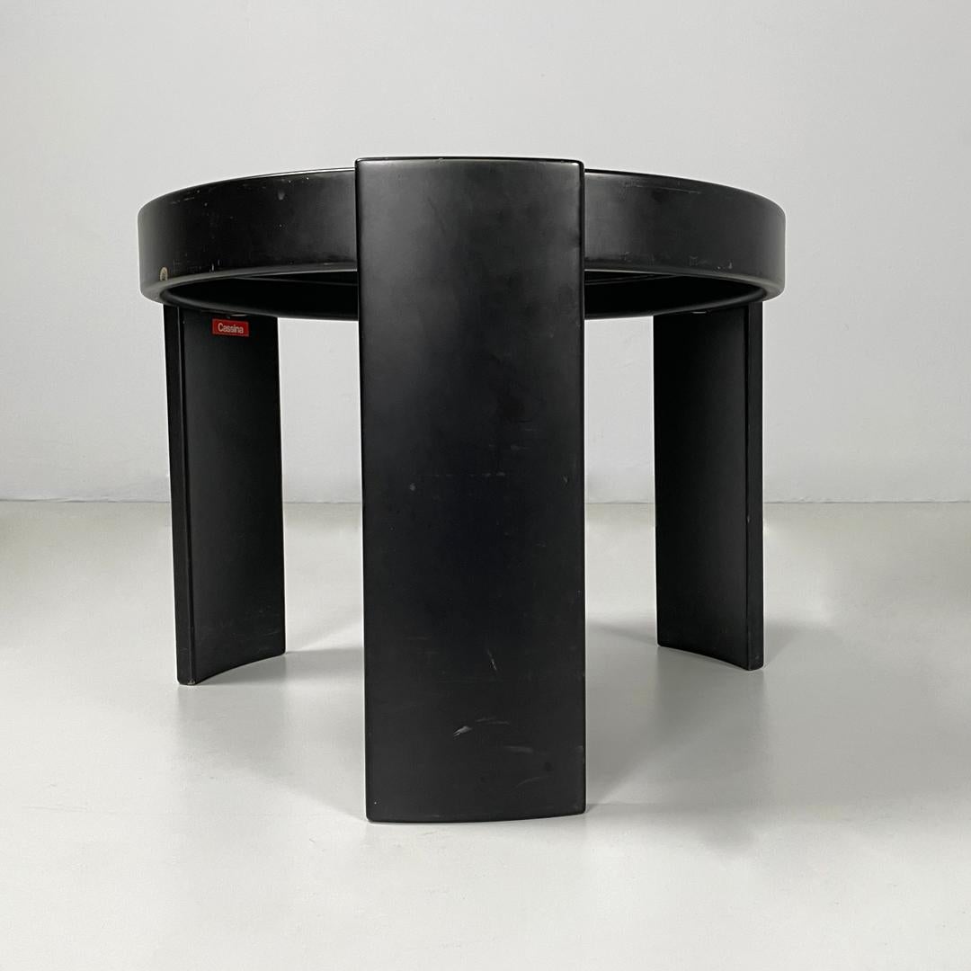 Laminate Italian modern black coffee table 780/783 Gianfranco Frattini for Cassina, 1970s