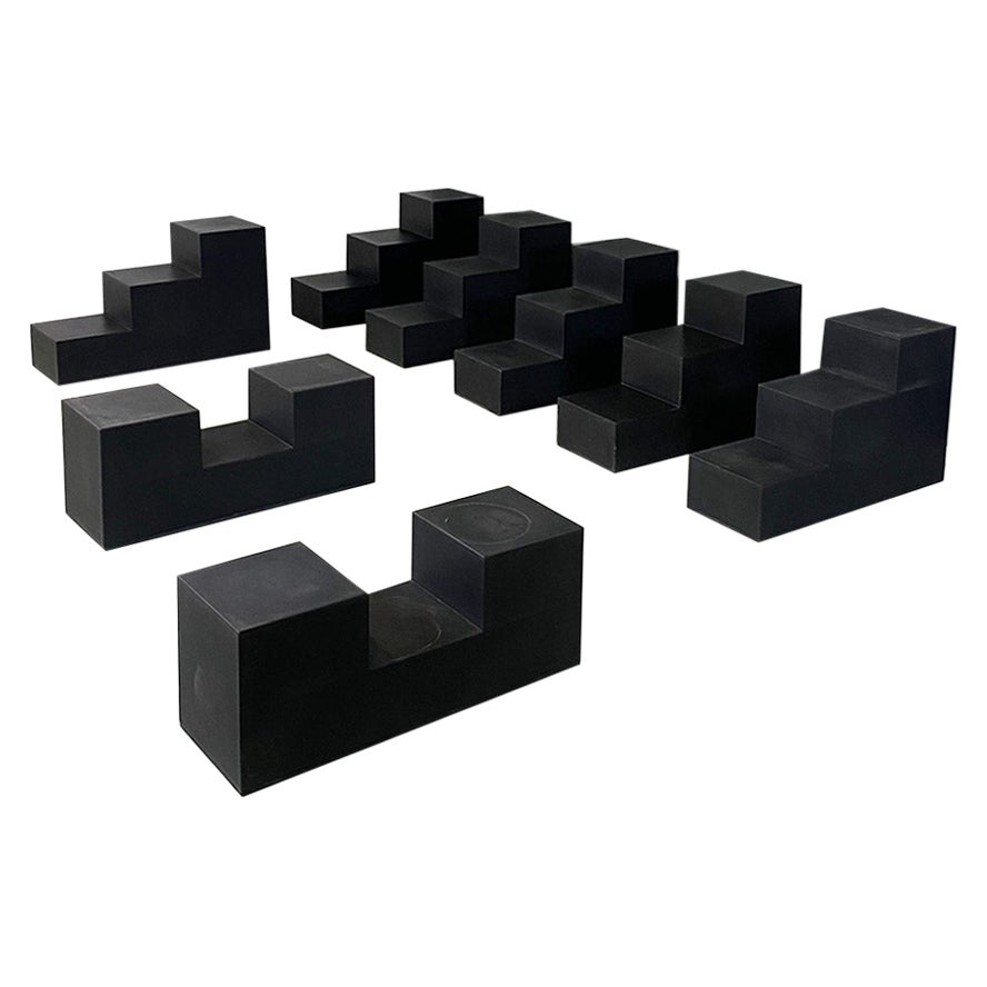 Italian modern black coffee tables Gli Scacchi by Mario Bellini for B&B, 1971