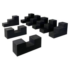 Italian modern black coffee tables Gli Scacchi by Mario Bellini for B&B, 1971