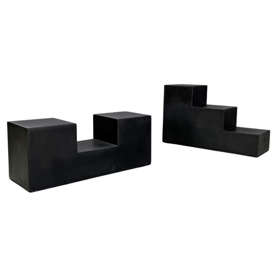 Moderne italienische schwarze Couchtische Gli Scacchi Mario Bellini C&B Italia, 1970er Jahre