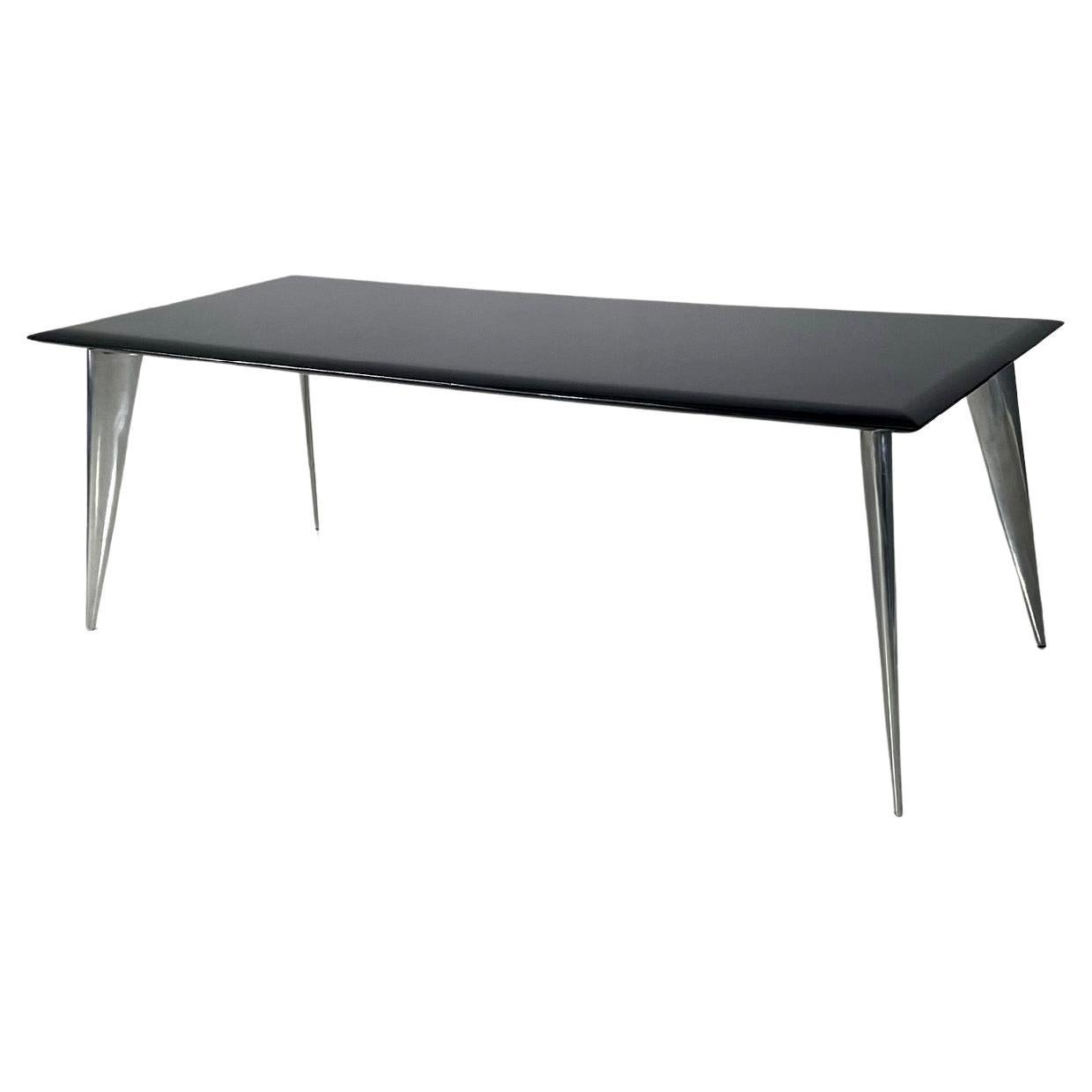 Italian modern black dining table M by Philippe Starck for Driade Aleph, 1980s For Sale