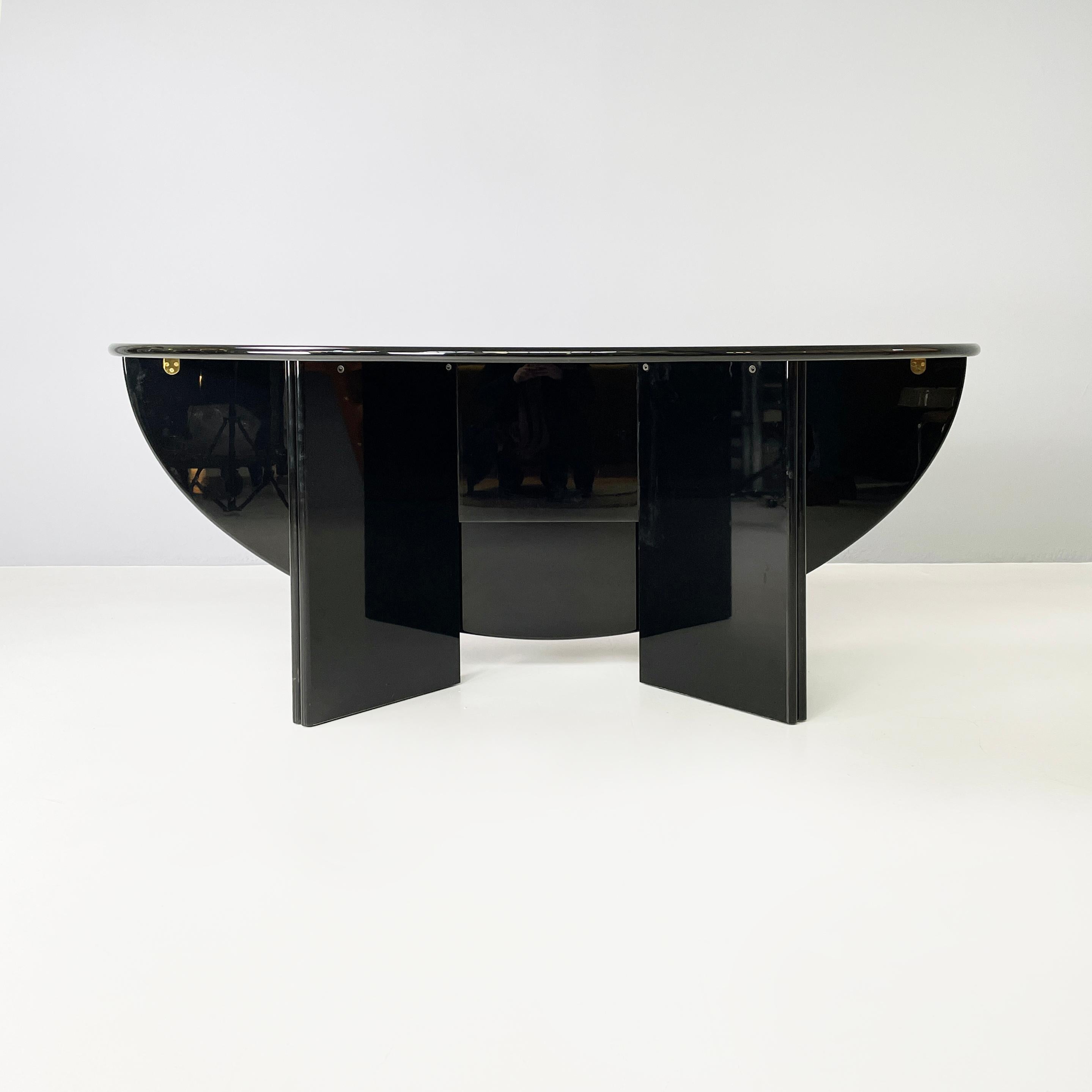Wood Italian modern Black Dining table or console by Takahama for Cassina, 1970s For Sale