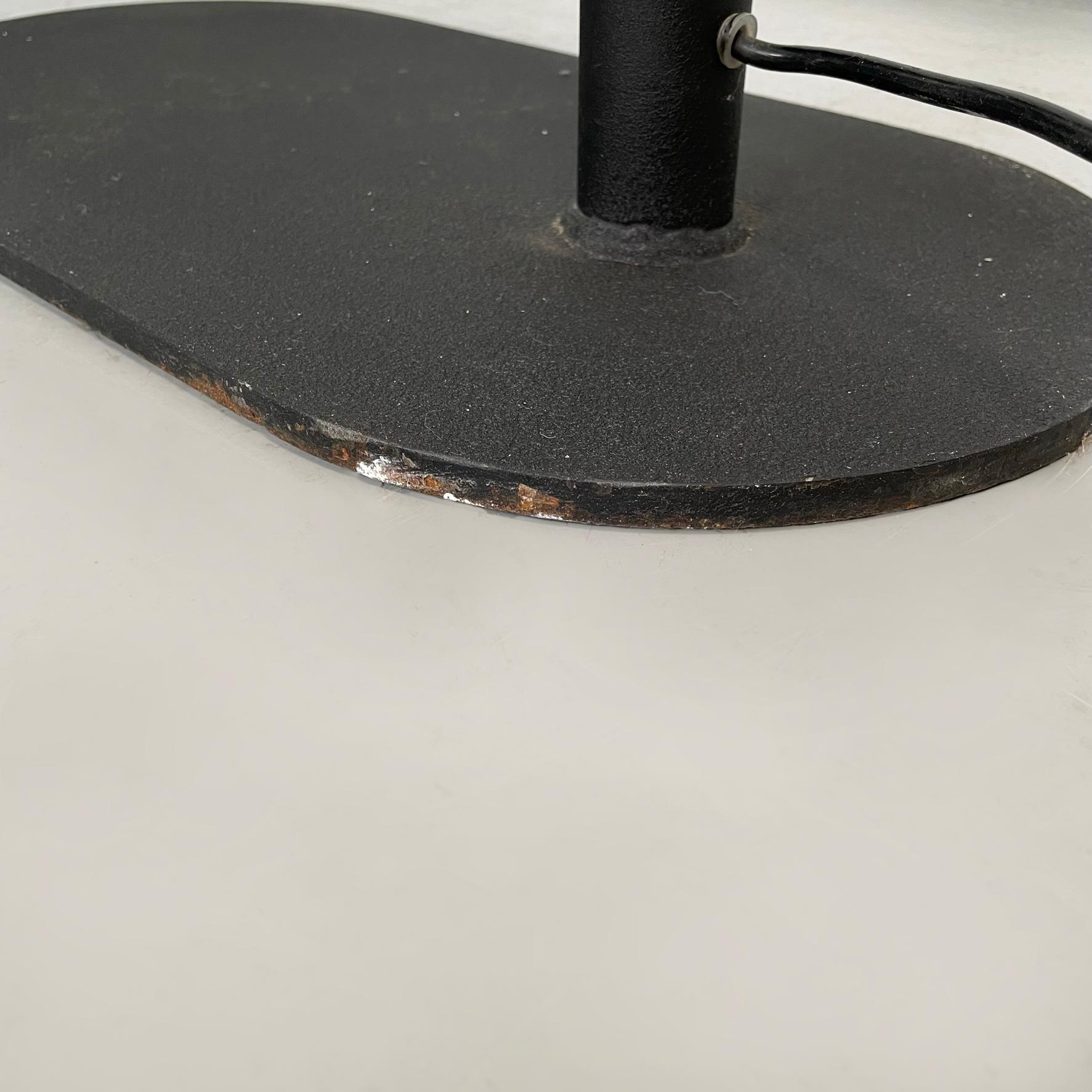 Italian modern Black embossed metal floor lamp by Tito Agnoli Bieffeplast, 1970s For Sale 4