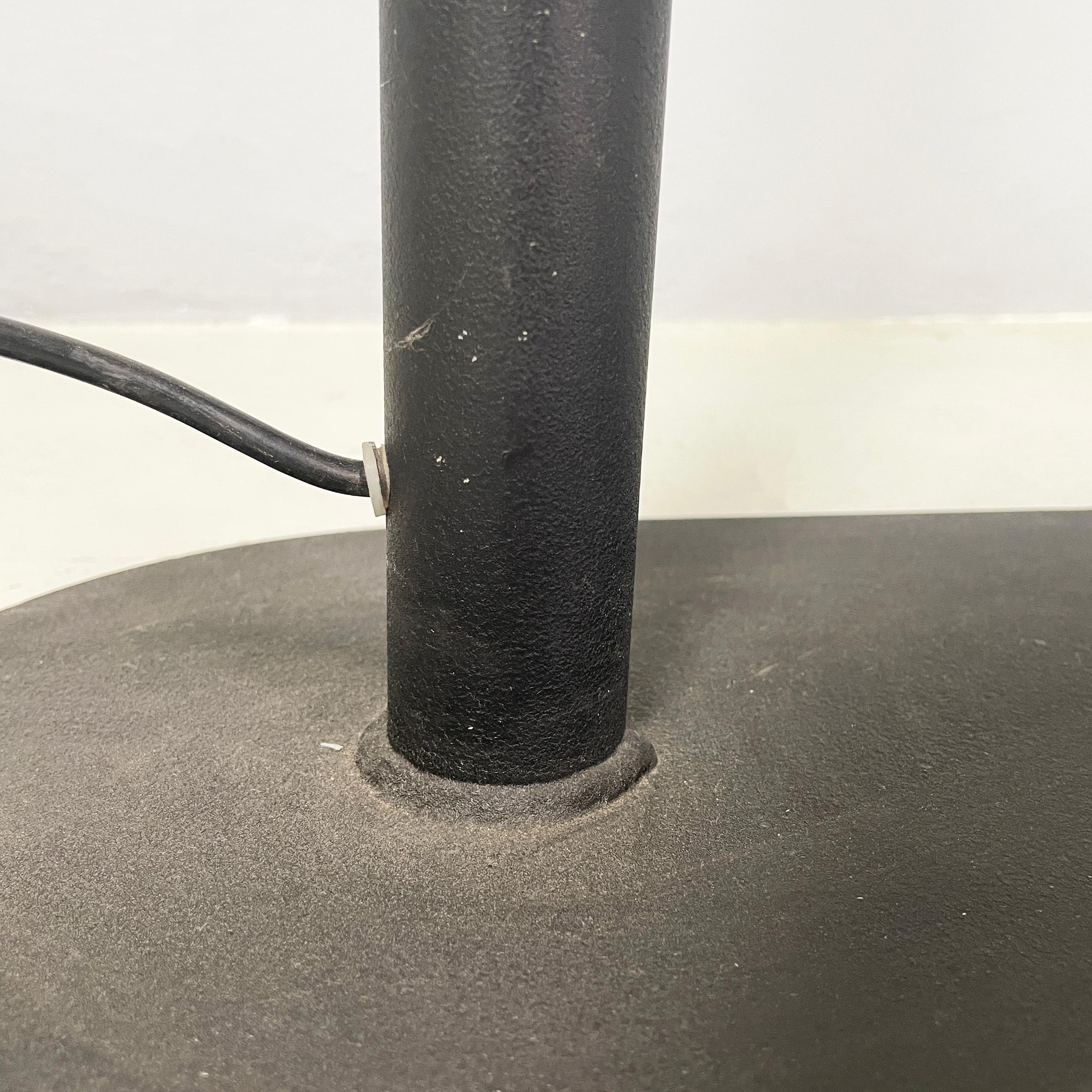 Italian modern Black embossed metal floor lamp by Tito Agnoli Bieffeplast, 1970s For Sale 6