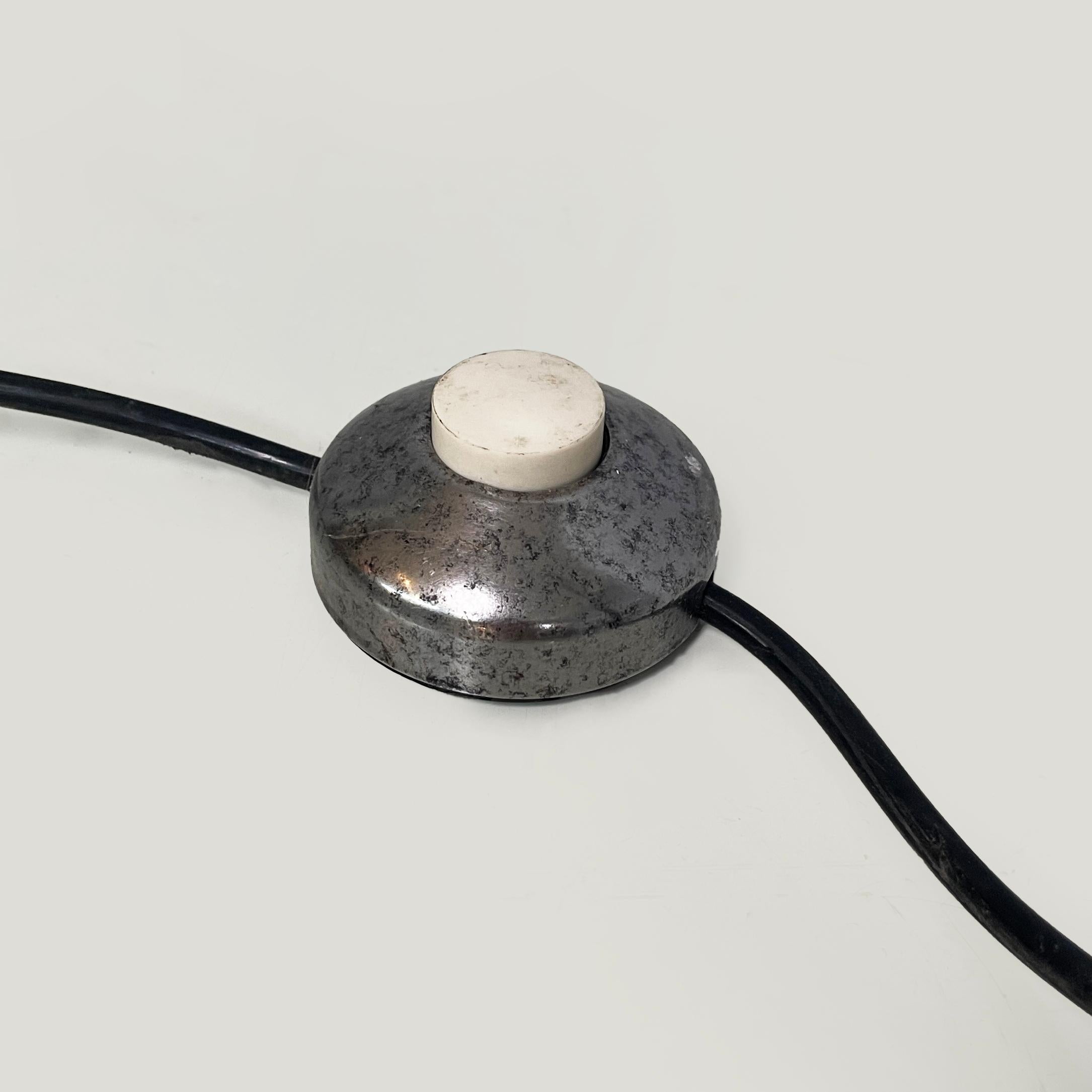 Italian modern Black embossed metal floor lamp by Tito Agnoli Bieffeplast, 1970s For Sale 7