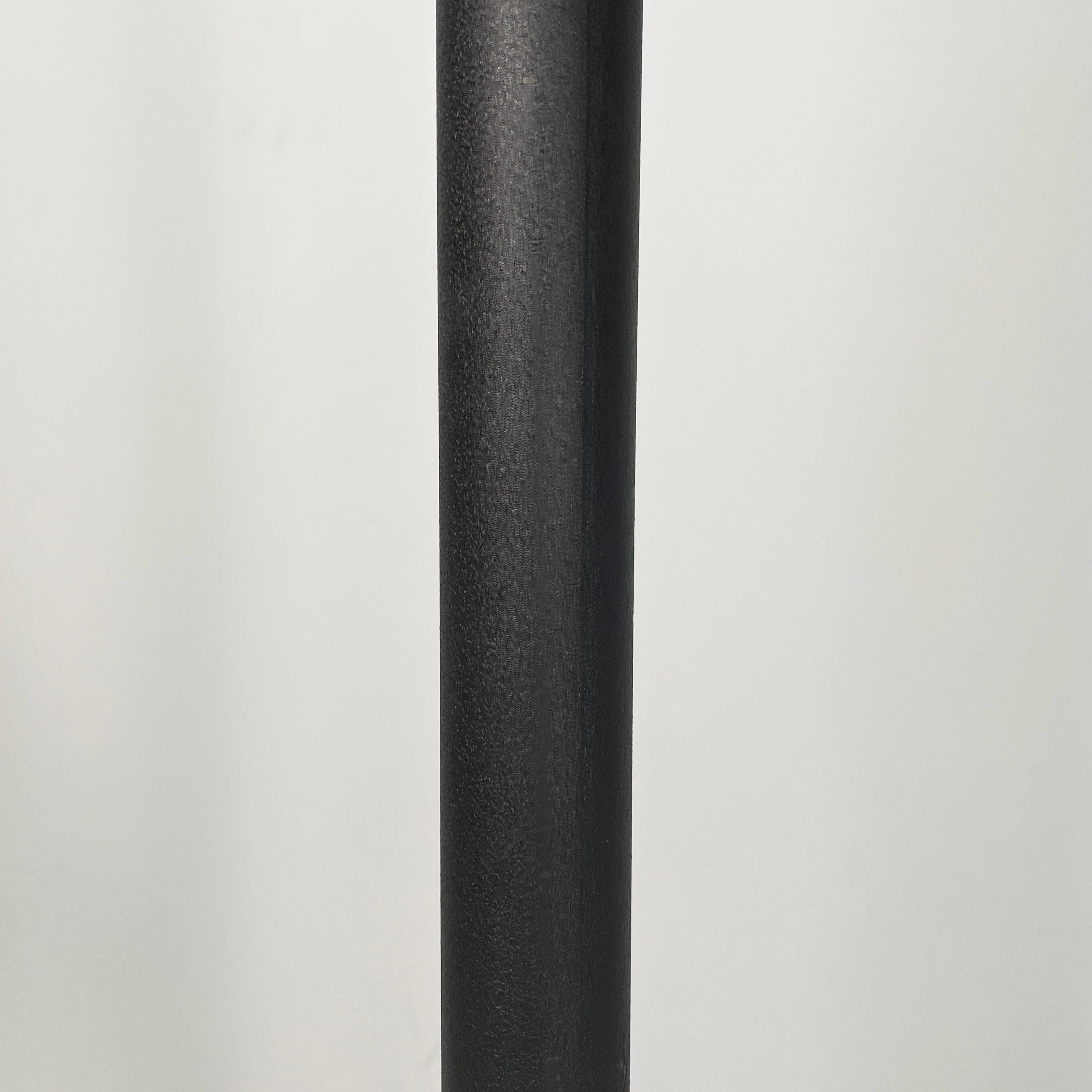 Italian modern Black embossed metal floor lamp by Tito Agnoli Bieffeplast, 1970s For Sale 1