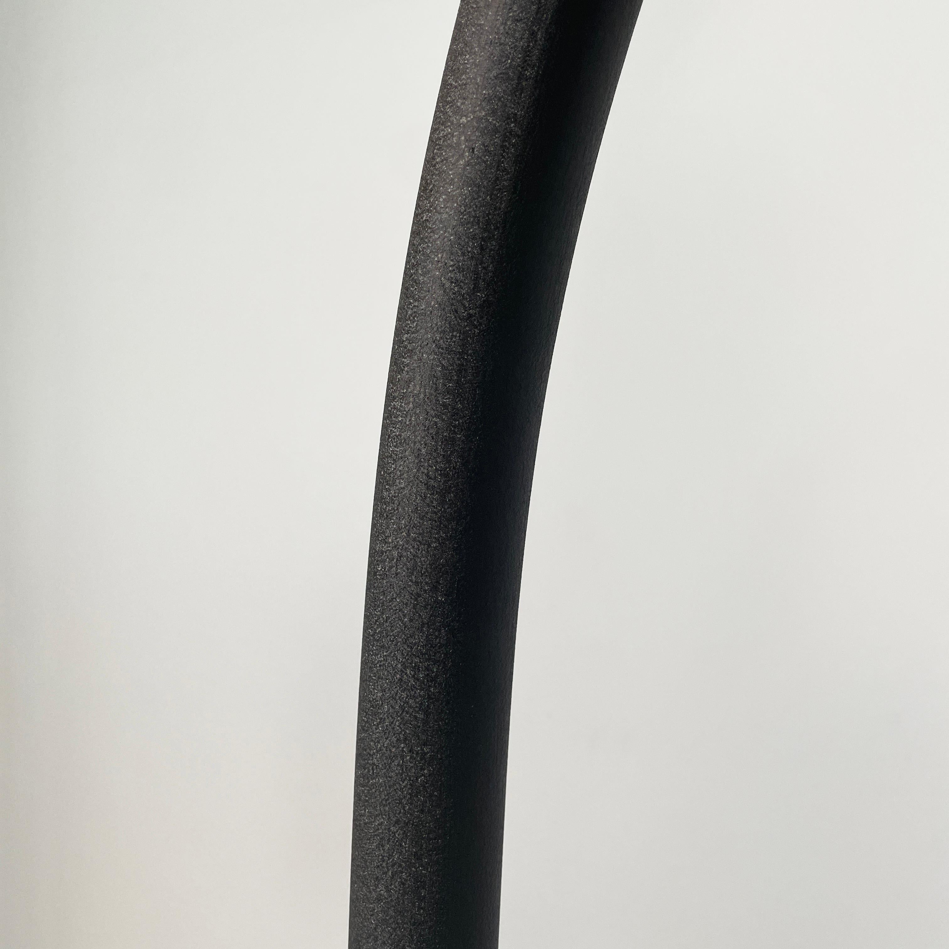 Italian modern Black embossed metal floor lamp by Tito Agnoli Bieffeplast, 1970s For Sale 2