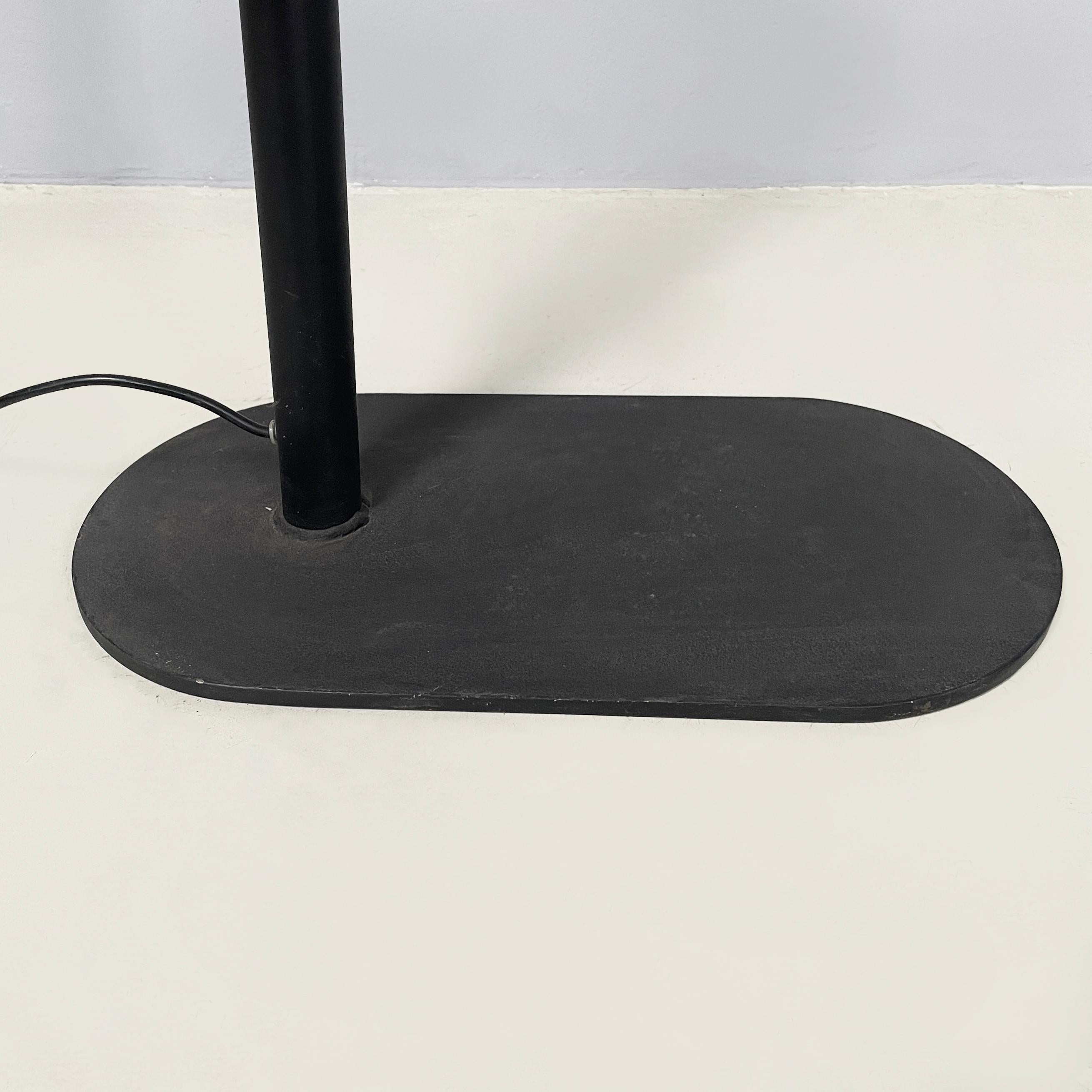 Italian modern Black embossed metal floor lamp by Tito Agnoli Bieffeplast, 1970s For Sale 3