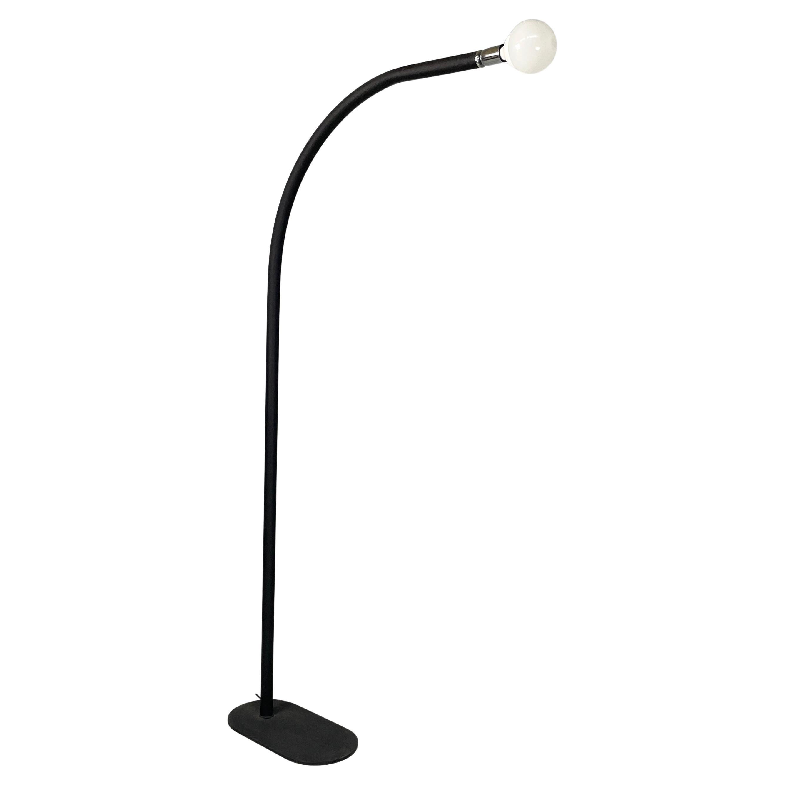 Italian modern Black embossed metal floor lamp by Tito Agnoli Bieffeplast, 1970s For Sale