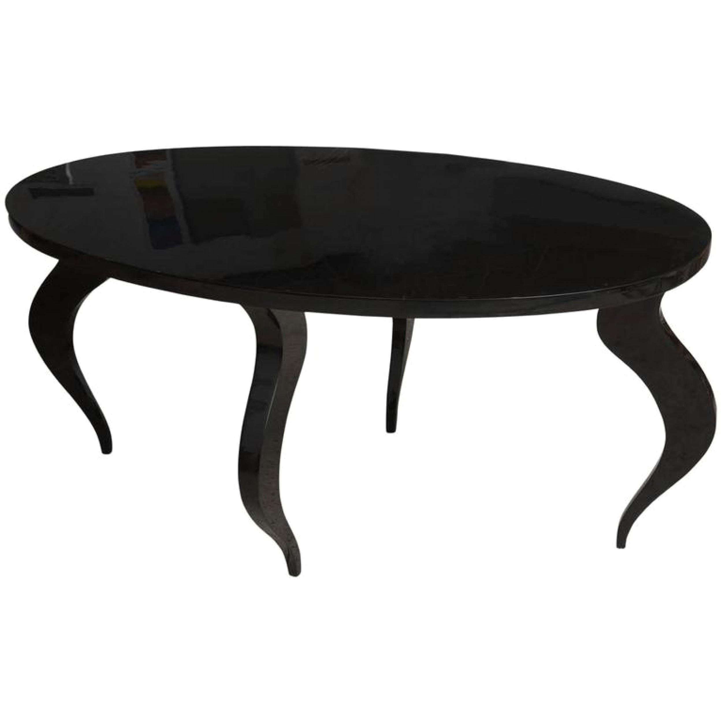 Mesa de centro/comedor italiana moderna lacada en negro