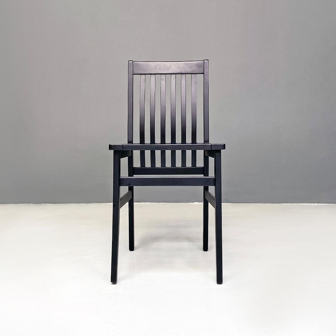 Italian Modern Black Lacquered Wood Milano Chairs by Aldo Rossi for Molteni 1987 3