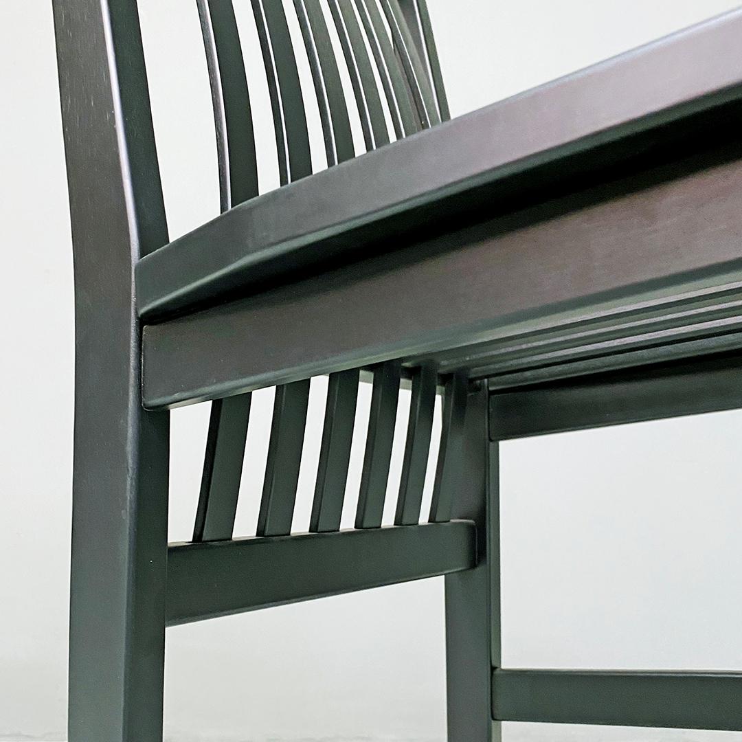 Italian Modern Black Lacquered Wood Milano Chairs by Aldo Rossi for Molteni 1987 4