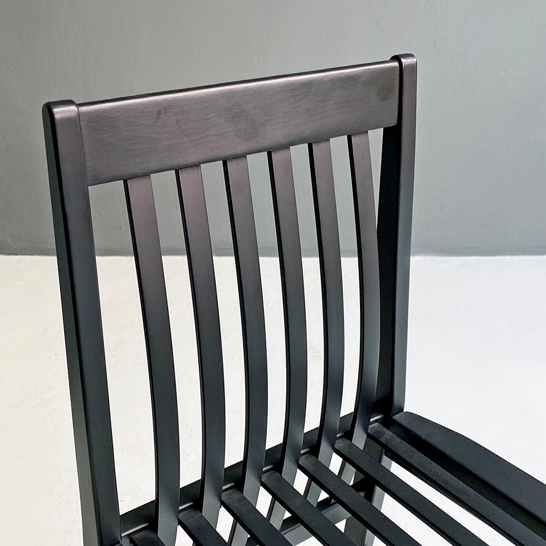 Italian Modern Black Lacquered Wood Milano Chairs by Aldo Rossi for Molteni 1987 6