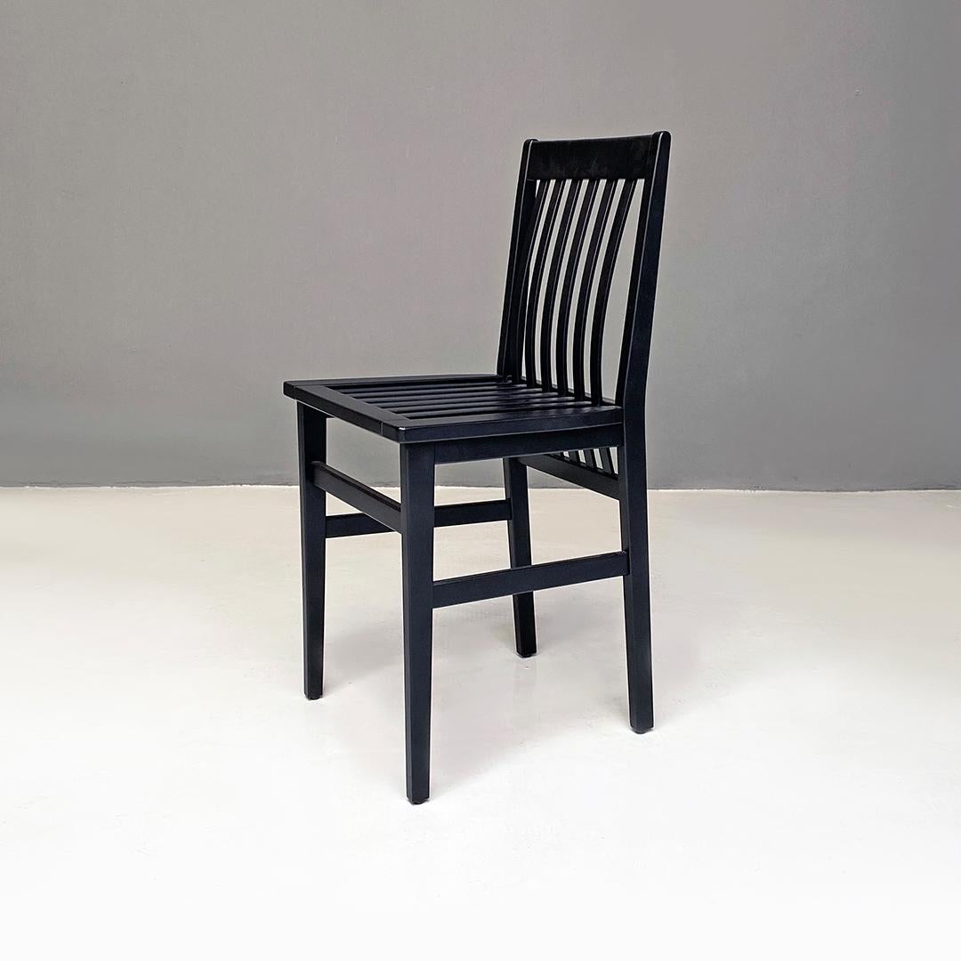 Italian Modern Black Lacquered Wood Milano Chairs by Aldo Rossi for Molteni 1987 In Good Condition In MIlano, IT