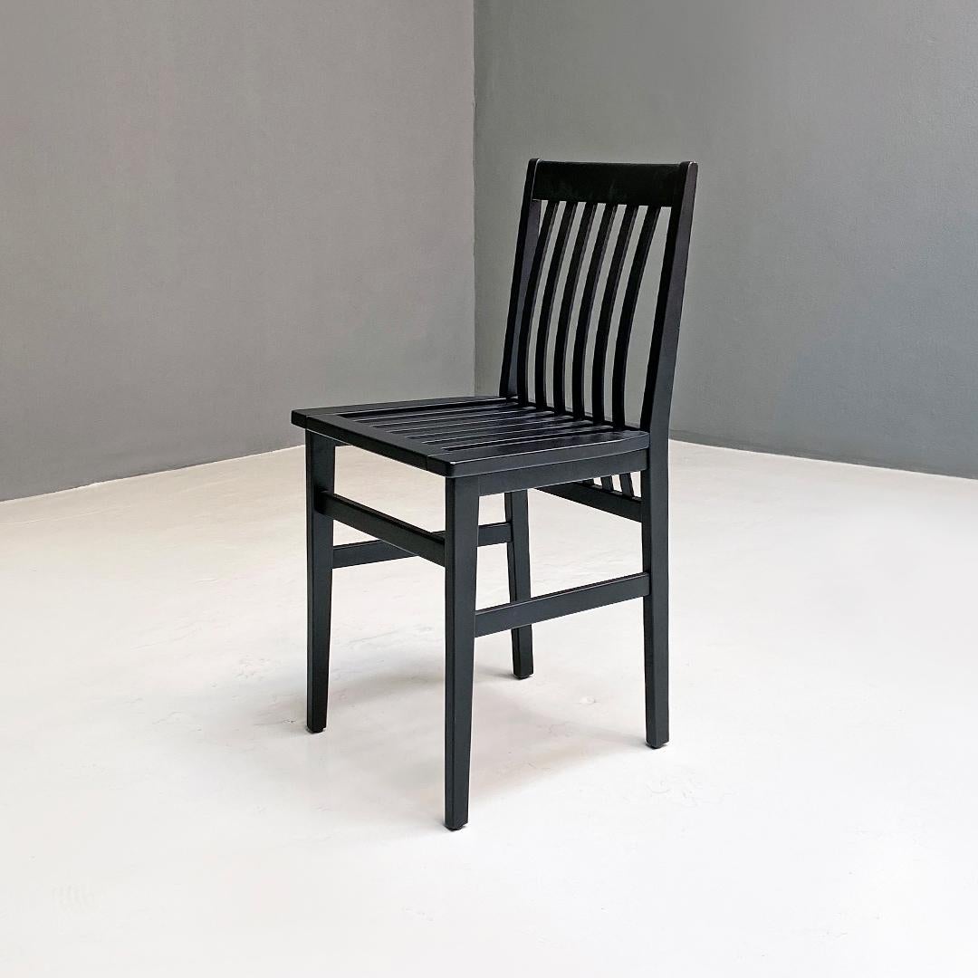 Late 20th Century Italian Modern Black Lacquered Wood Milano Chairs by Aldo Rossi for Molteni 1987
