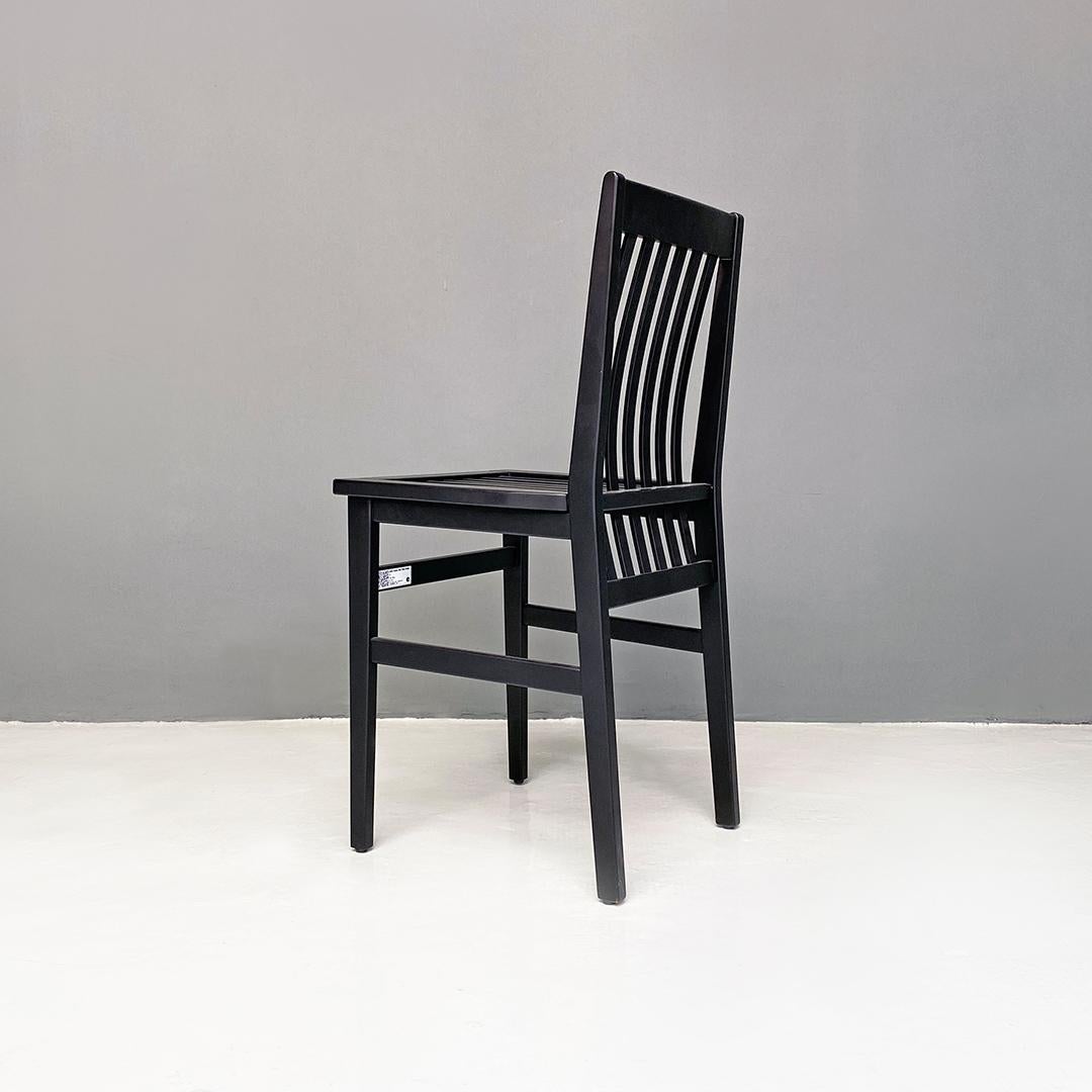 Italian Modern Black Lacquered Wood Milano Chairs by Aldo Rossi for Molteni 1987 1