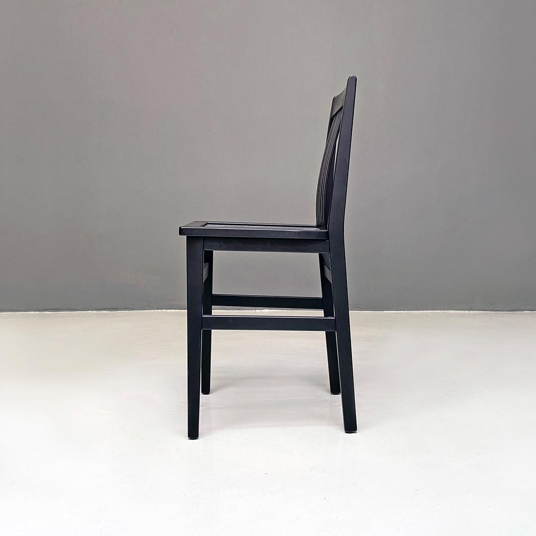 Italian Modern Black Lacquered Wood Milano Chairs by Aldo Rossi for Molteni 1987 2