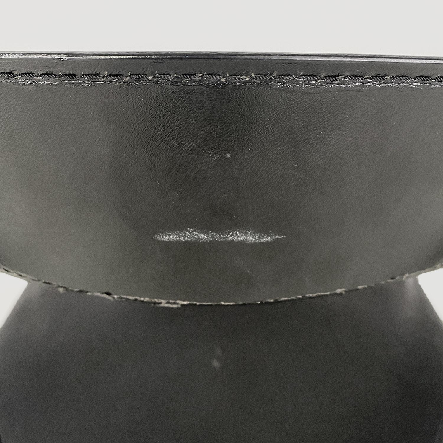 Italian modern black leather and chromed steel cockpit chairs, 1970s For Sale 8