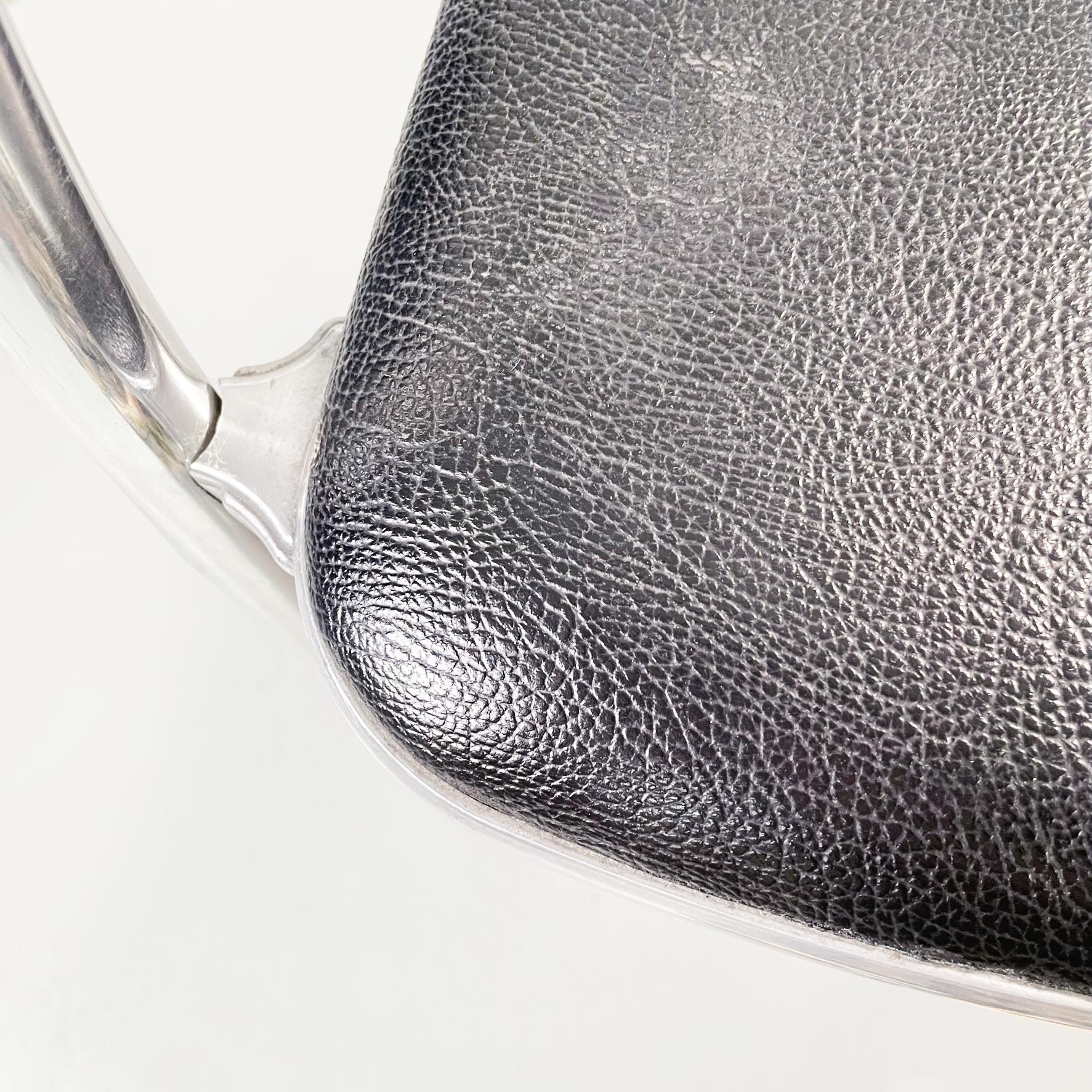 Italian Modern Black Leather Chair Alisea by Lisa Bross Studio Simonetti, 1980s 6