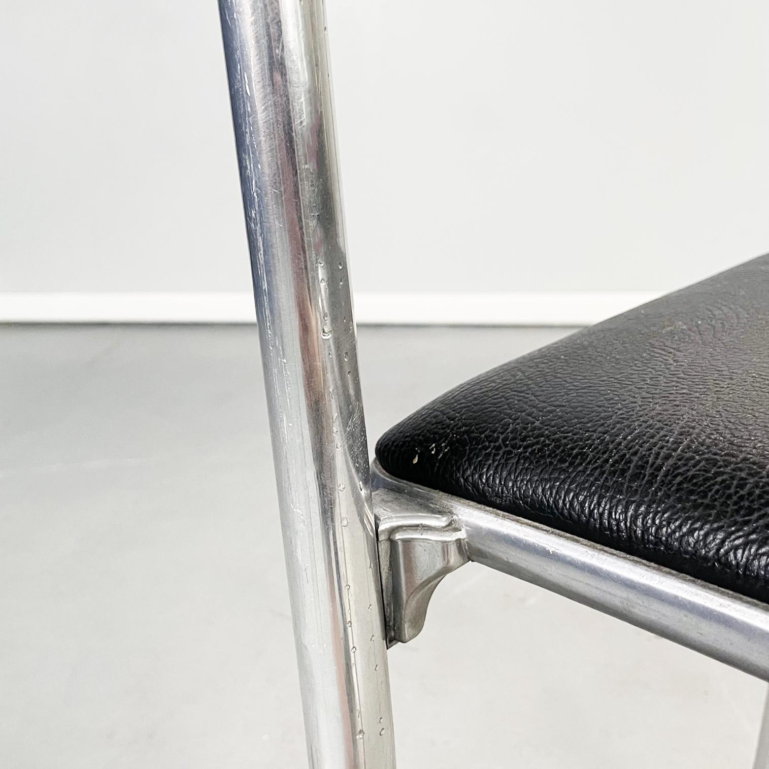 Italian Modern Black Leather Chair Alisea by Lisa Bross Studio Simonetti, 1980s 8