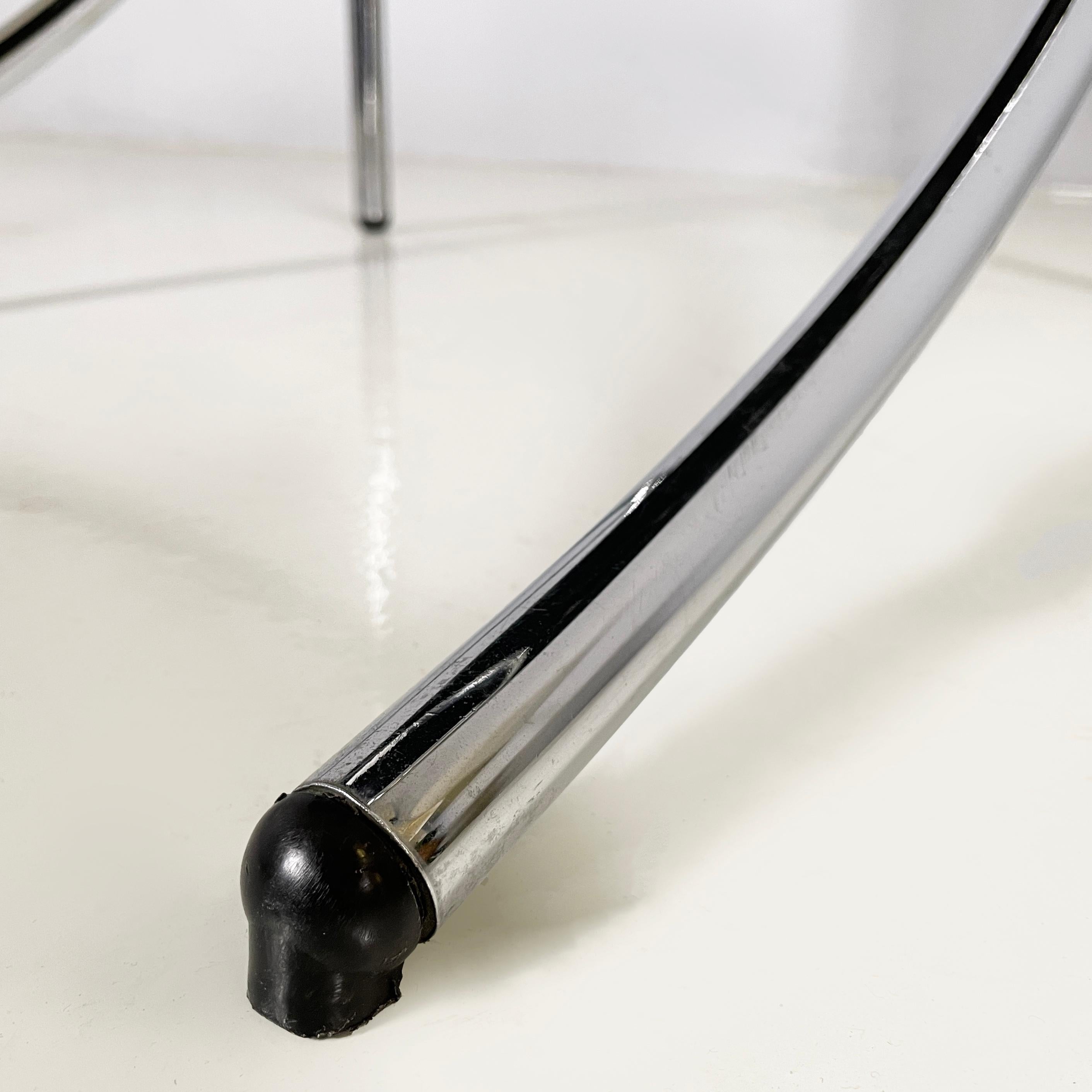 Italian modern Black leather metal chair Jot by Stoppino for Acerbis, 1980s For Sale 10