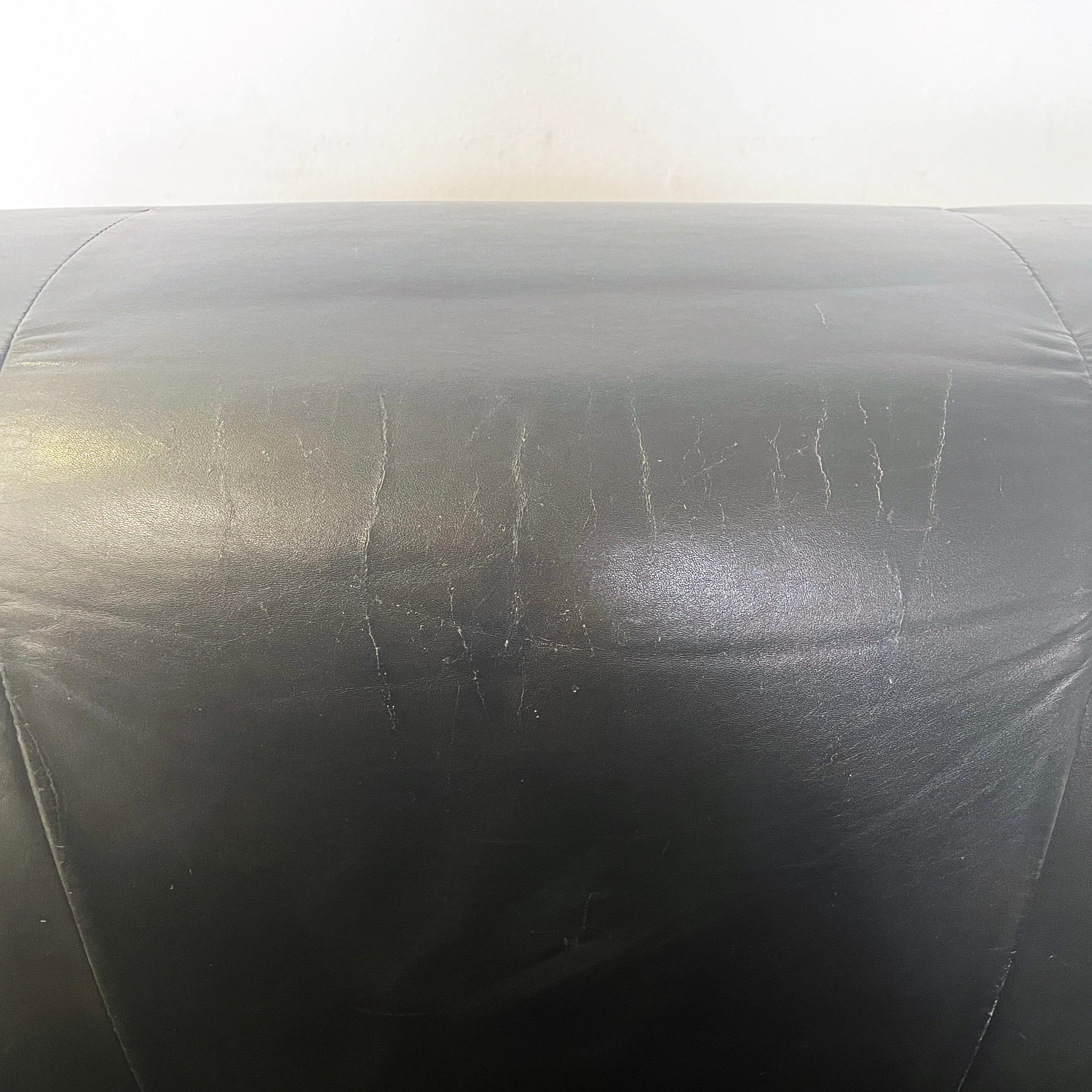 Italian modern Black leather modular sofa Camaleonda by Bellini for B&B, 1970s 11