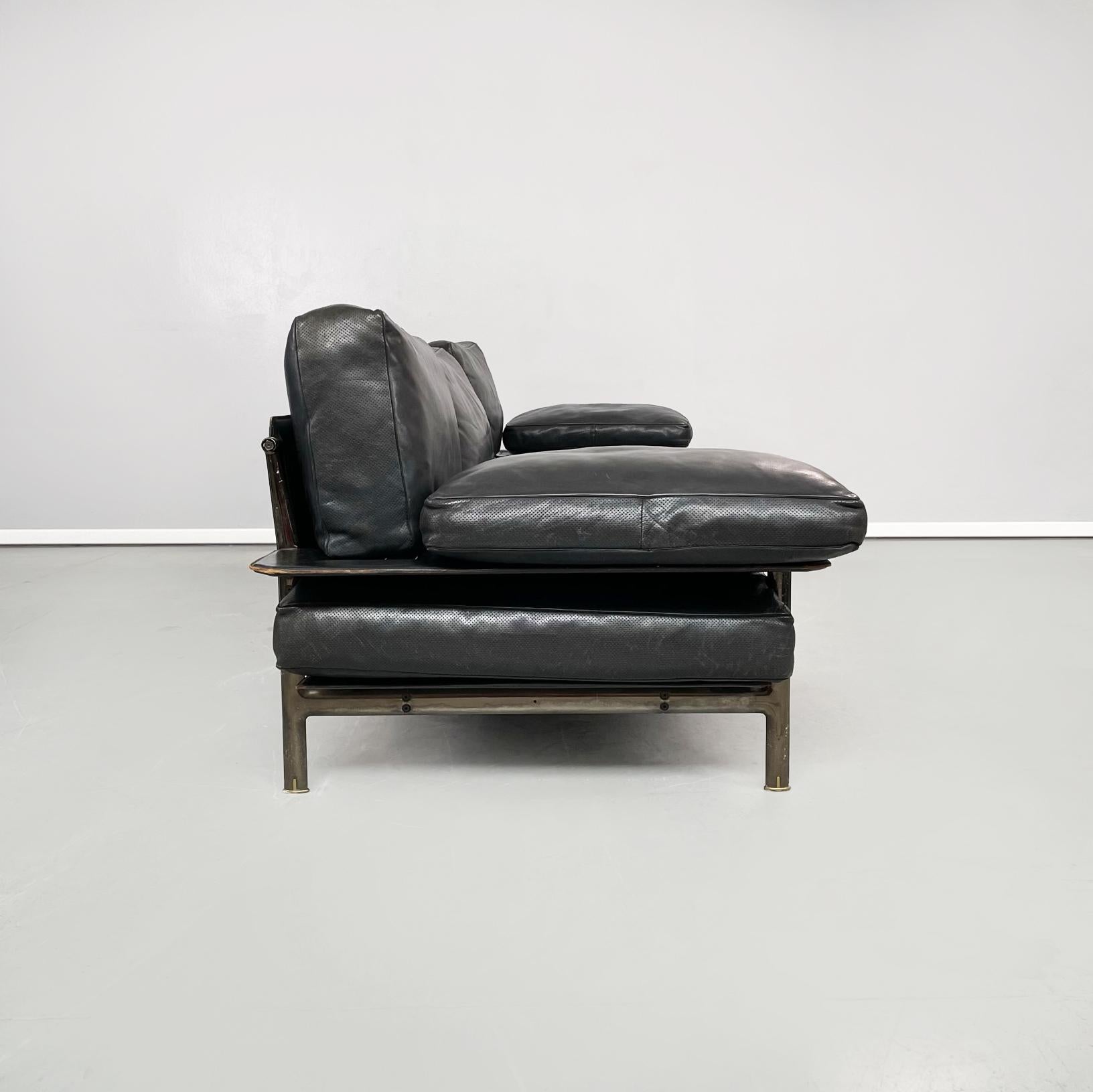 Italienische moderne italienische Sofa-Diesis aus schwarzem Leder von Antonio Citterio für B&B, 1980er Jahre (Moderne der Mitte des Jahrhunderts) im Angebot
