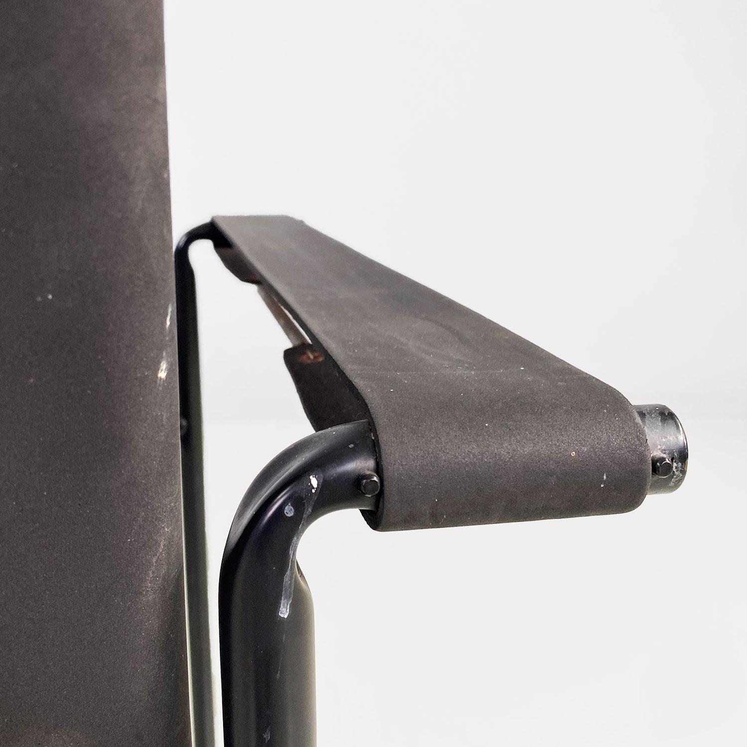Italian modern black leather Spaghetti armchair, Giandomenico Belotti Alias 1980 For Sale 7