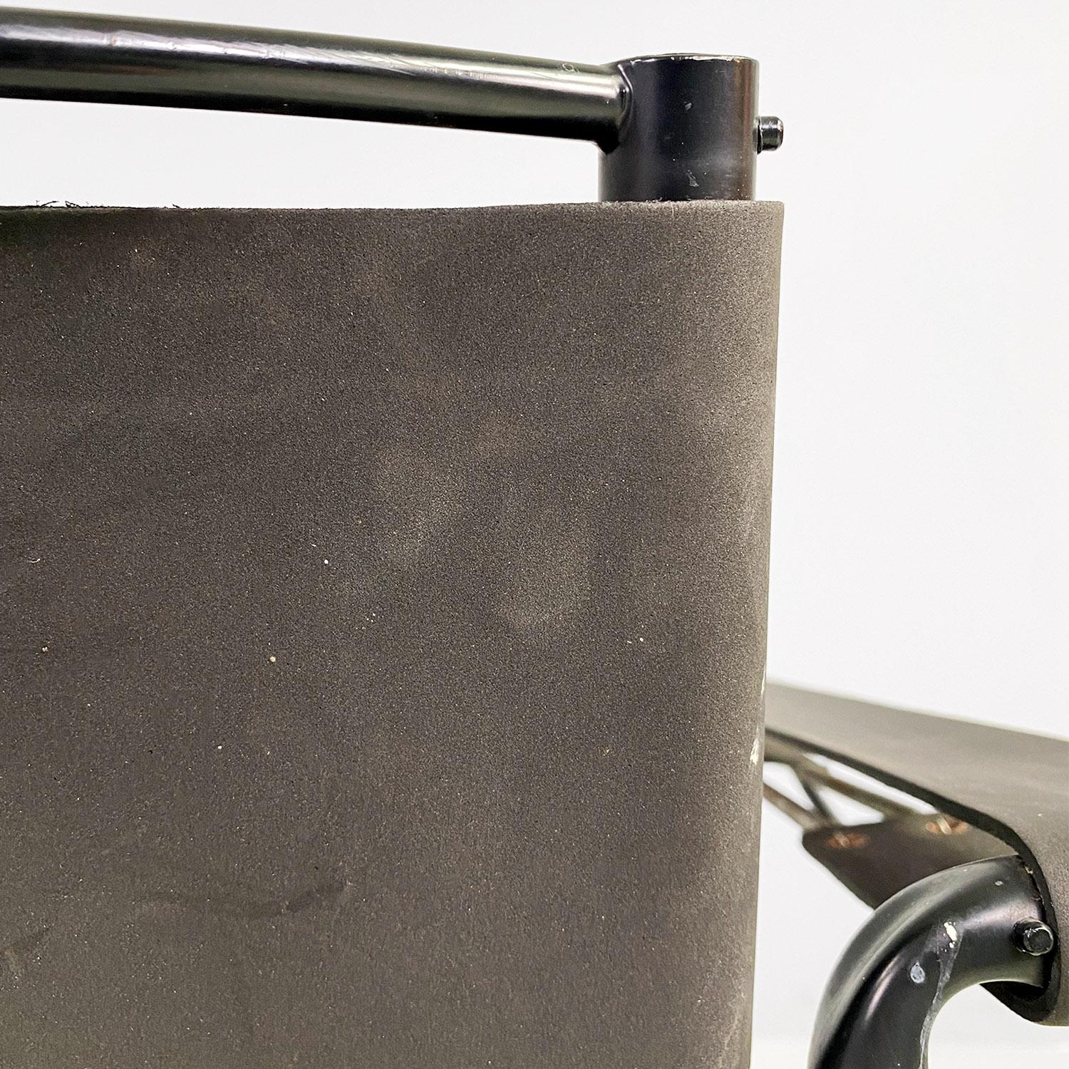 Italian modern black leather Spaghetti armchair, Giandomenico Belotti Alias 1980 For Sale 8