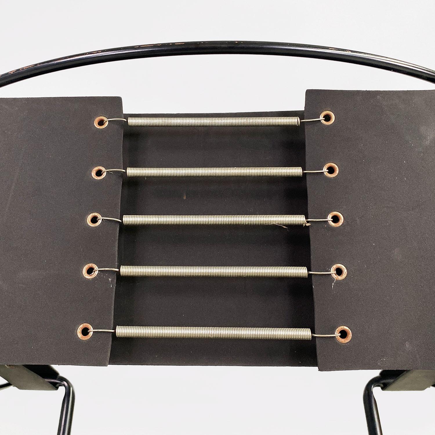 Italian modern black leather Spaghetti armchair, Giandomenico Belotti Alias 1980 For Sale 10