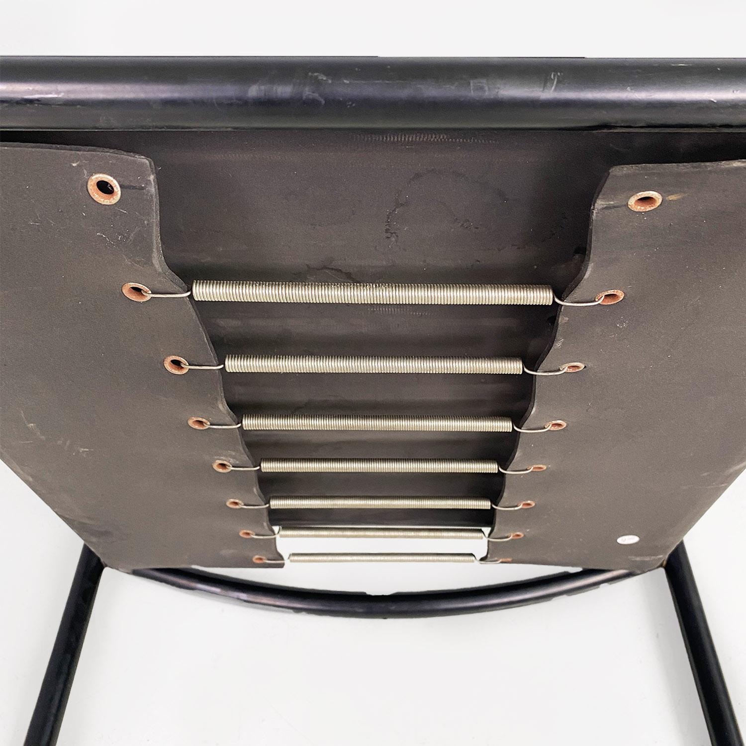 Italian modern black leather Spaghetti armchair, Giandomenico Belotti Alias 1980 For Sale 11
