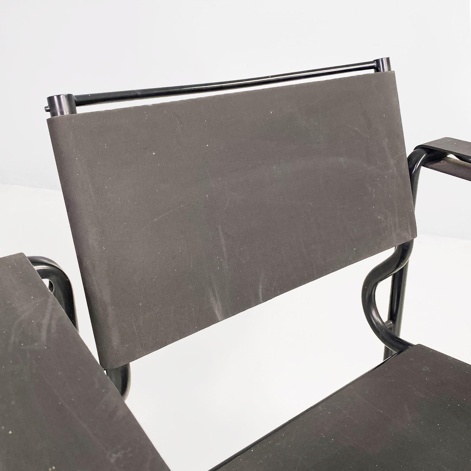 Italian modern black leather Spaghetti armchairs Giandomenico Belotti Alias 1980 For Sale 5