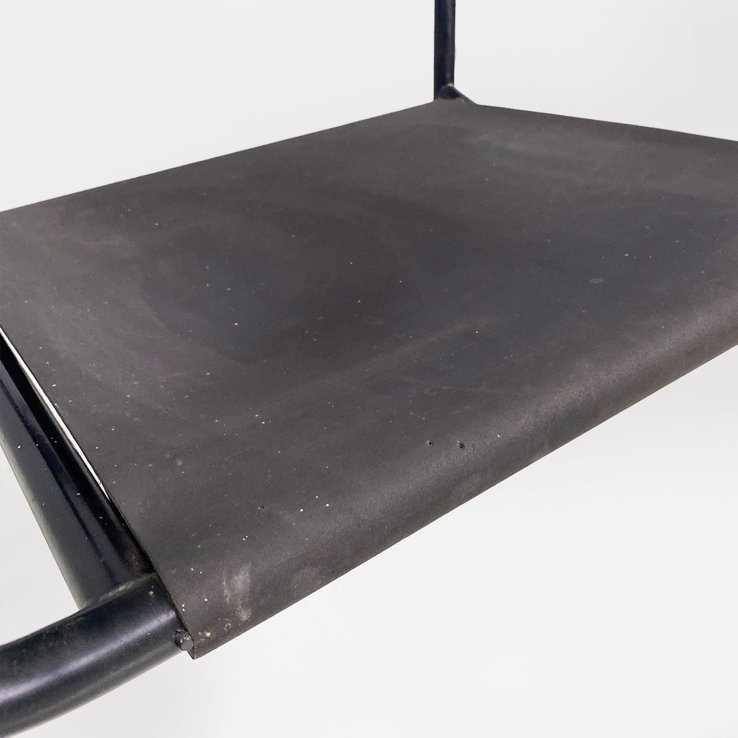 Italian modern black leather Spaghetti armchairs Giandomenico Belotti Alias 1980 For Sale 8