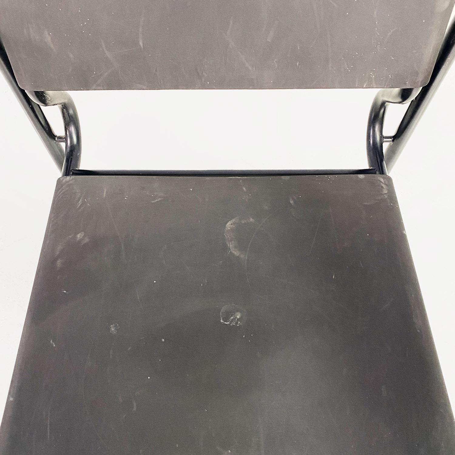 Italian modern black leather Spaghetti armchairs Giandomenico Belotti Alias 1980 For Sale 9