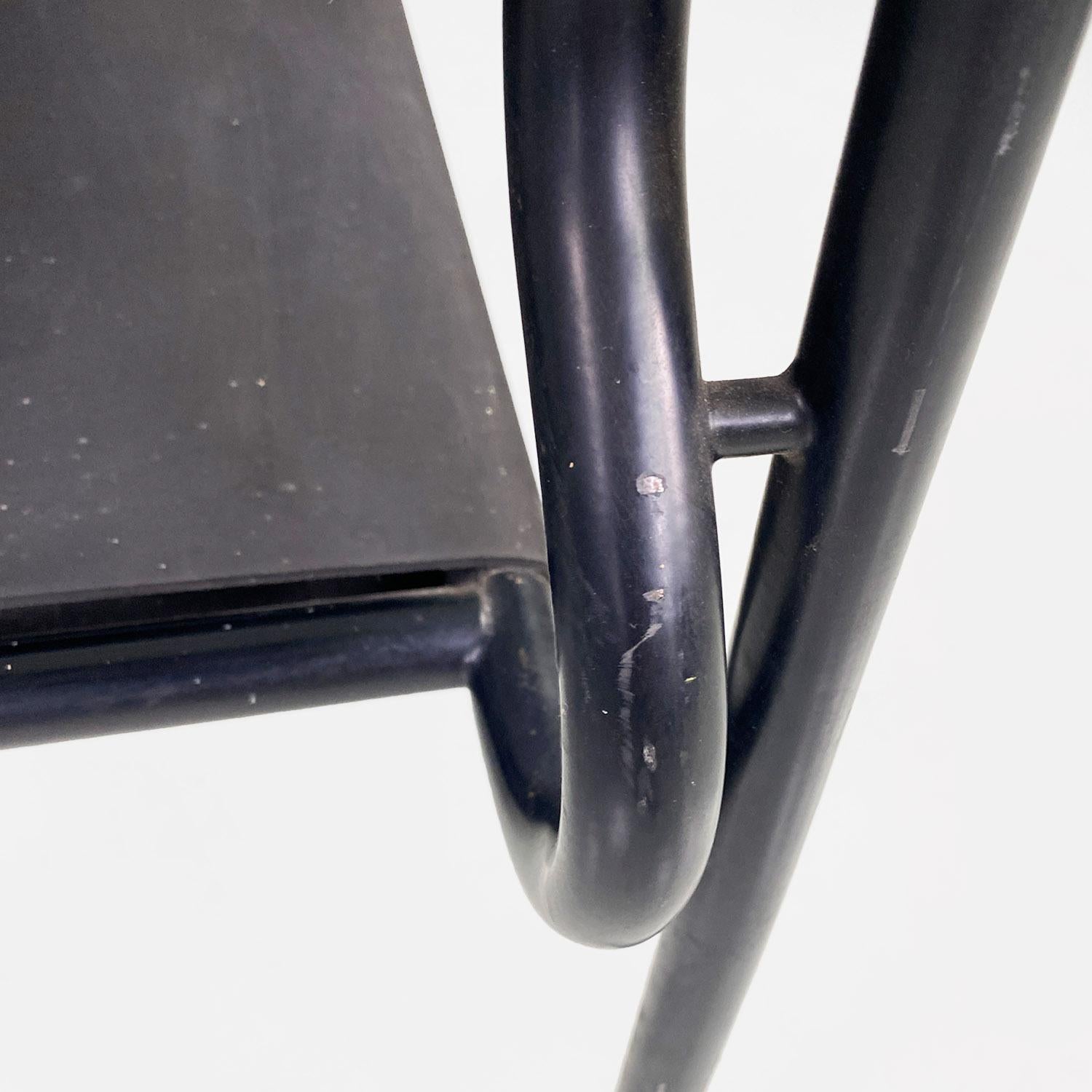 Italian modern black leather Spaghetti armchairs Giandomenico Belotti Alias 1980 For Sale 3