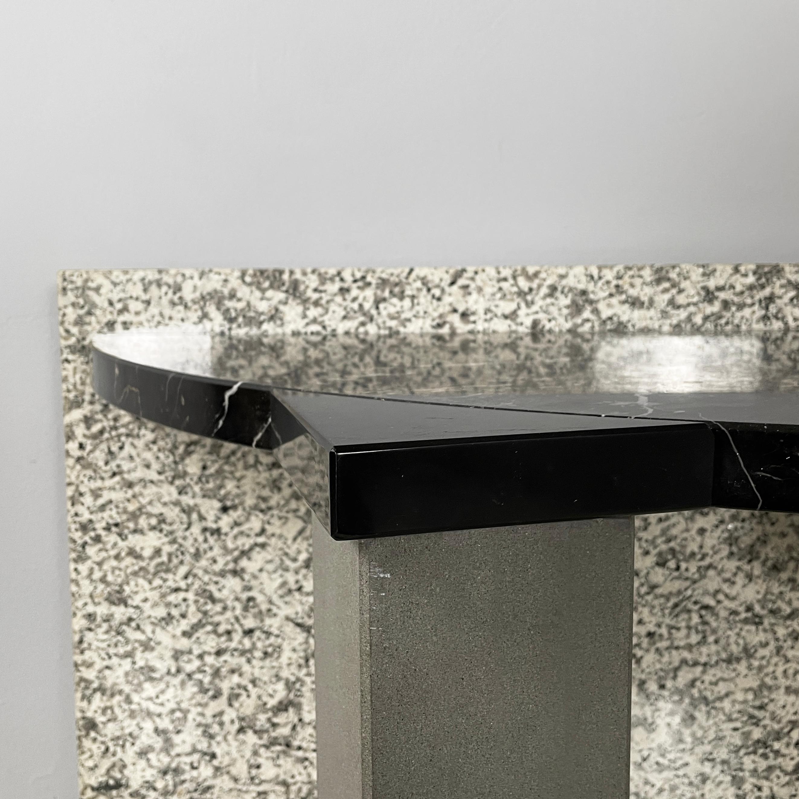 Italian modern Black marble granite console Belvedere by Cibic for Memphis 1980s For Sale 5