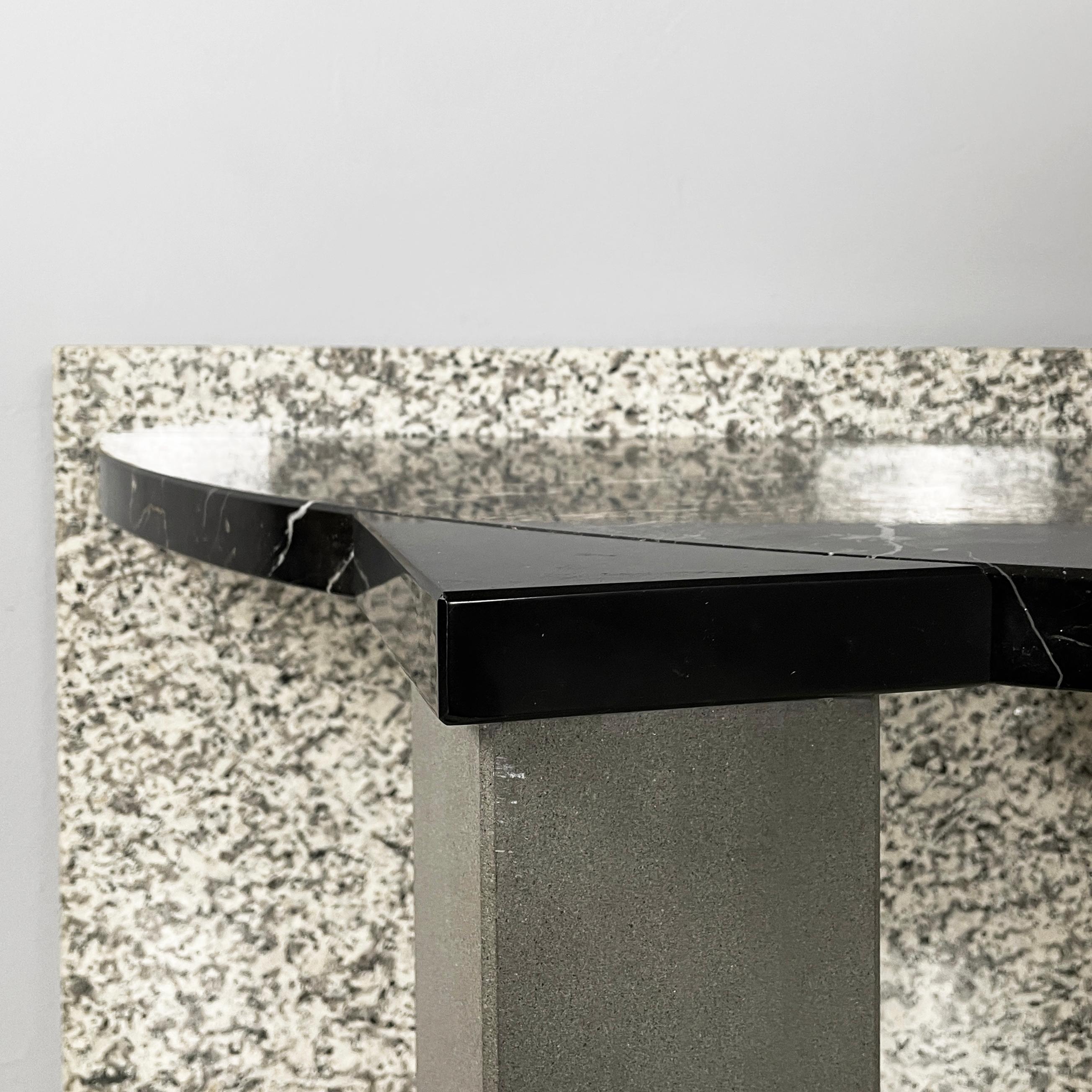 Italian modern Black marble granite console Belvedere by Cibic for Memphis 1980s For Sale 6